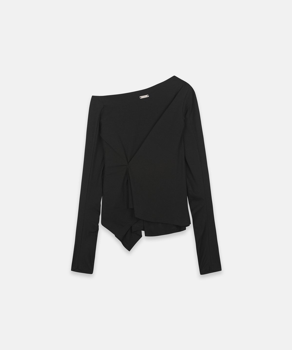나체(NACHE) INCLINE ONE SHOULDER LONG SLEEVE BLACK