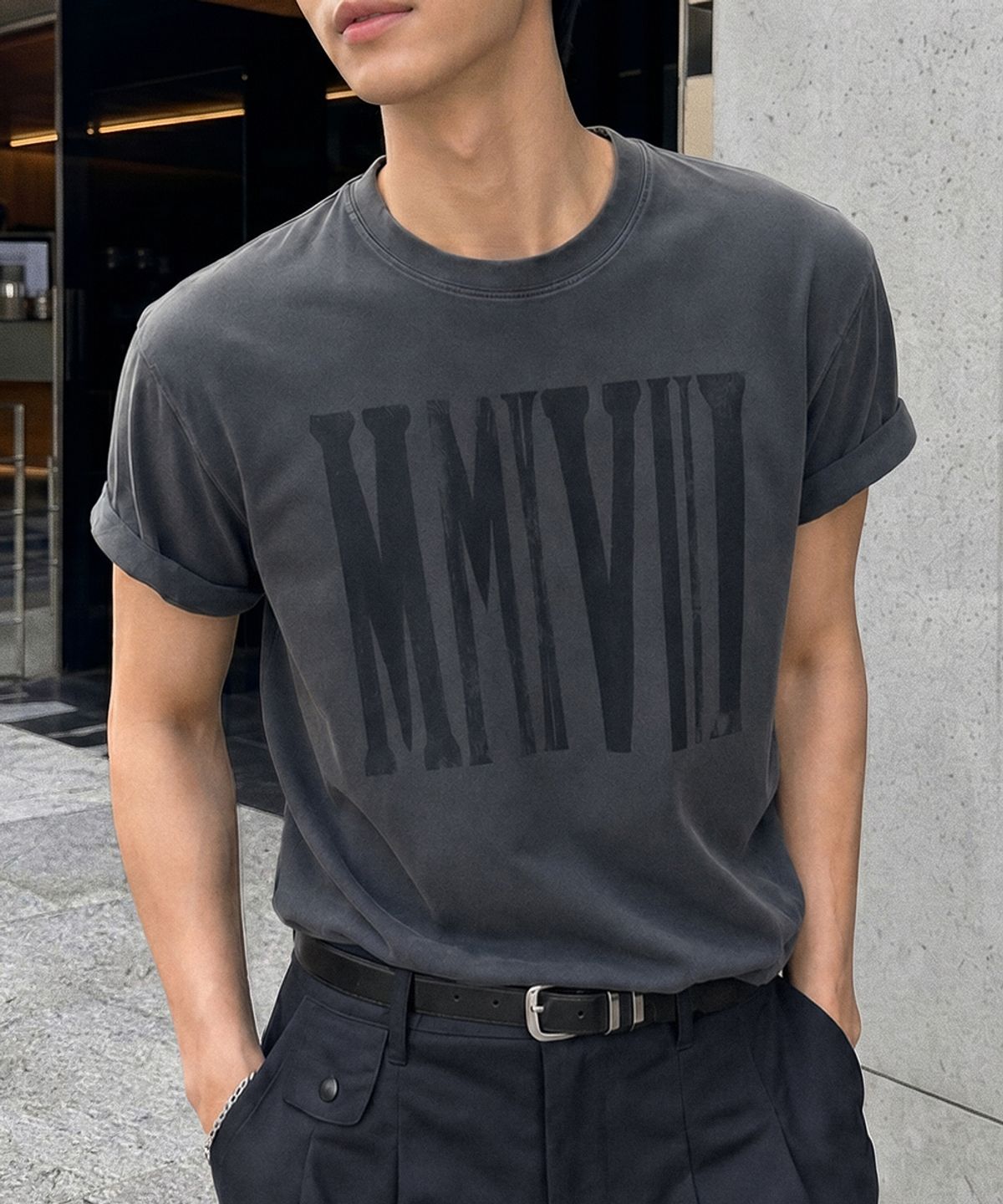 메종미네드(MAISON MINED) MMXVIII VINTAGE HALF T WASHED BLACK