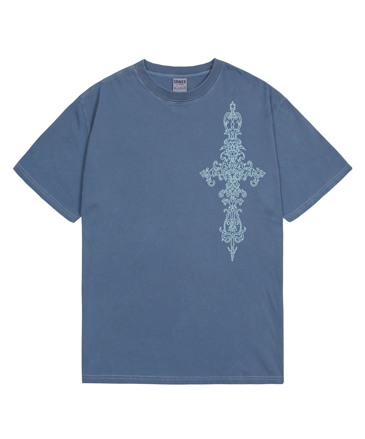 그레이버(GRAVER) [UNISEX]SIM CROSS 피그먼트 반팔티_2 color