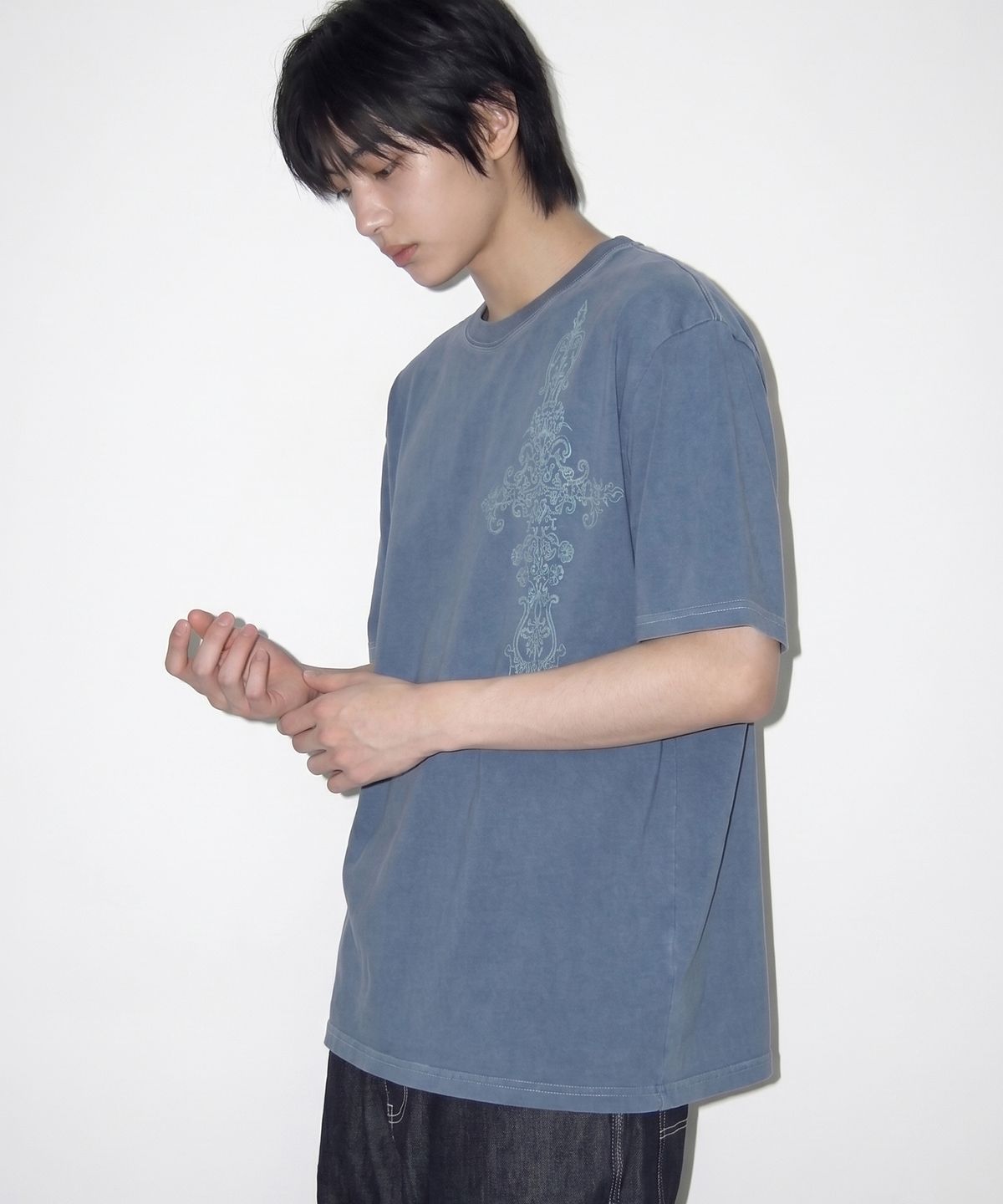 그레이버(GRAVER) [UNISEX]SIM CROSS 피그먼트 반팔티_2 color