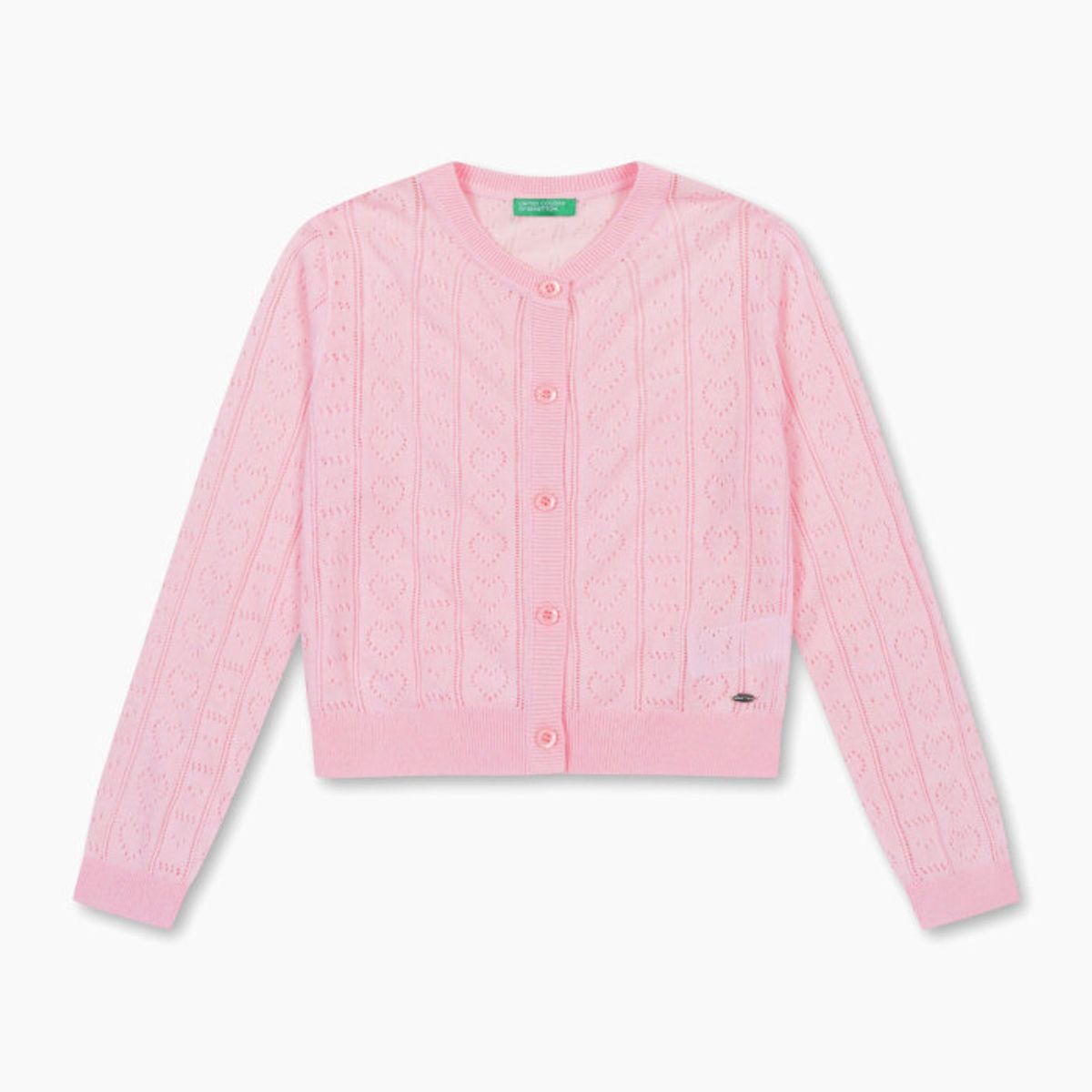 베네통키즈(BENETTONKIDS) 썸머 하트 니트 가디건_QAKC04631PK