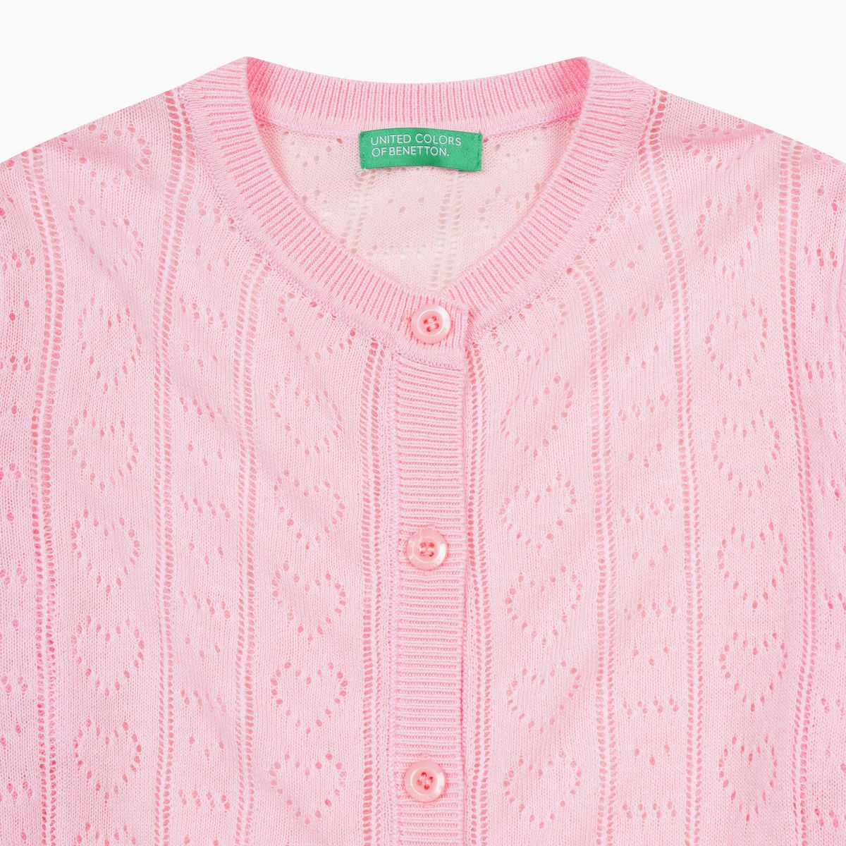 베네통키즈(BENETTONKIDS) 썸머 하트 니트 가디건_QAKC04631PK