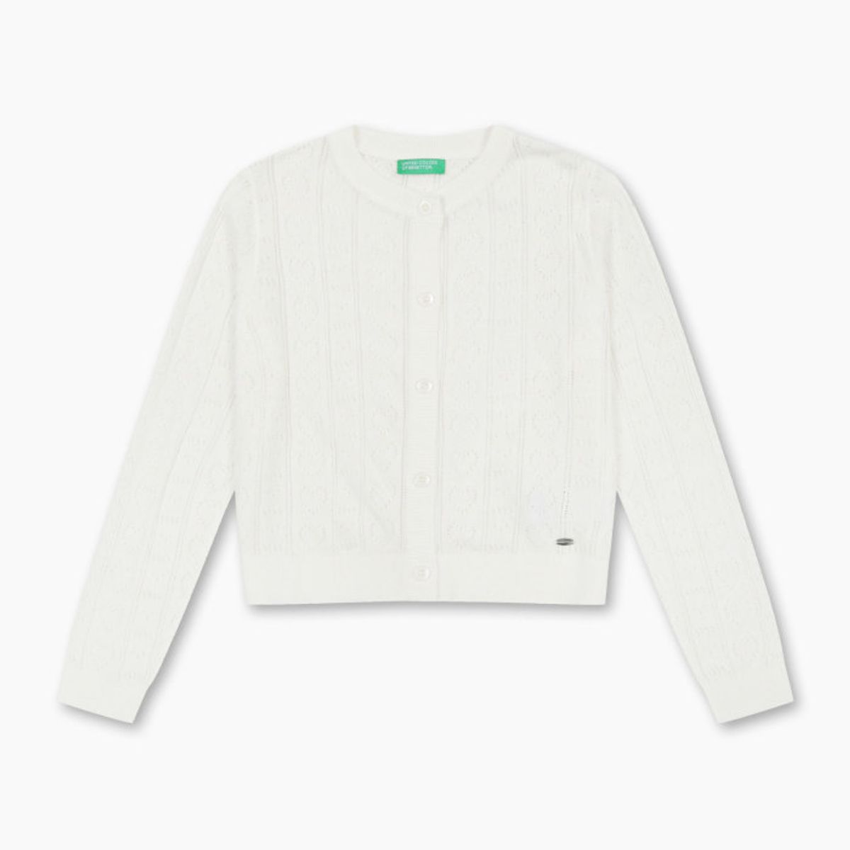 베네통키즈(BENETTONKIDS) 썸머 하트 니트 가디건_QAKC04631WH
