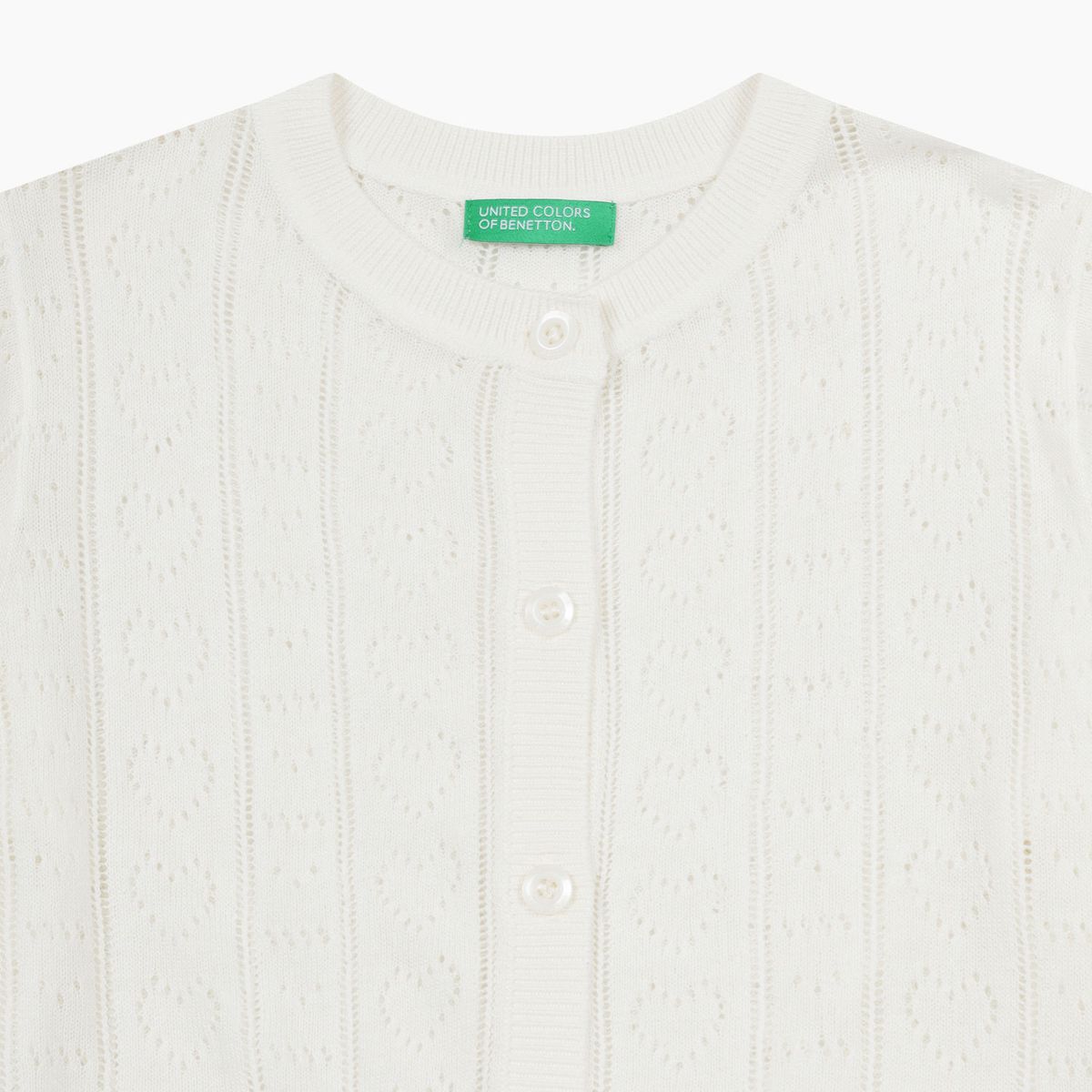 베네통키즈(BENETTONKIDS) 썸머 하트 니트 가디건_QAKC04631WH