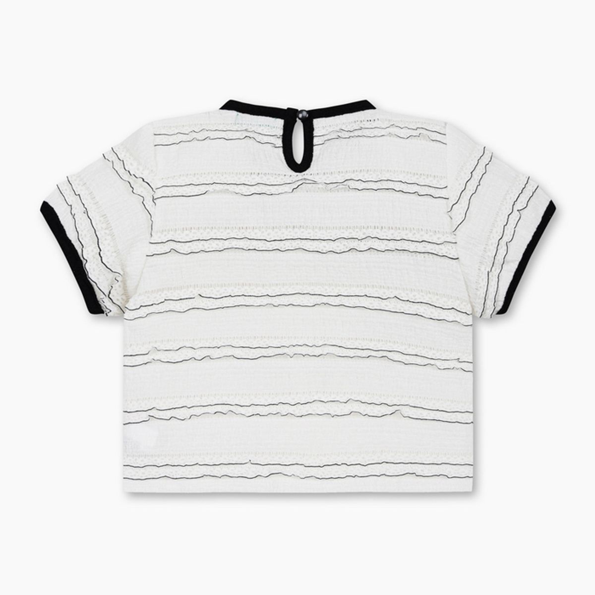 베네통키즈(BENETTONKIDS) 플라워 레이스 퍼프 블라우스_QAWS09631IV