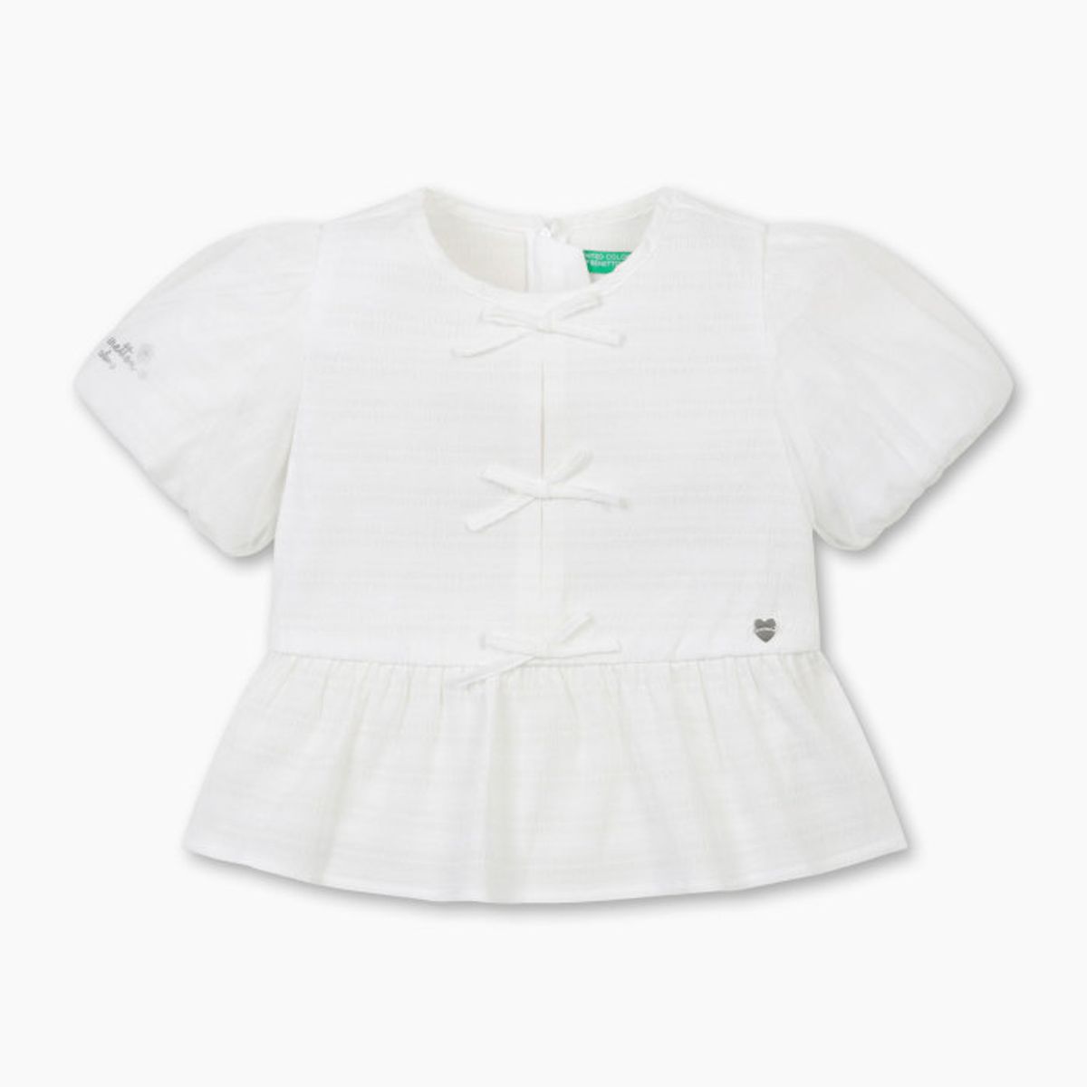 베네통키즈(BENETTONKIDS) 리본 샤퍼프 블라우스_QAWS08631IV