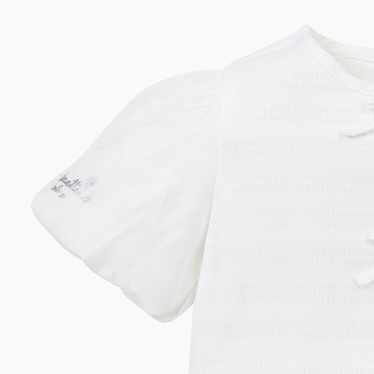 베네통키즈(BENETTONKIDS) 리본 샤퍼프 블라우스_QAWS08631IV