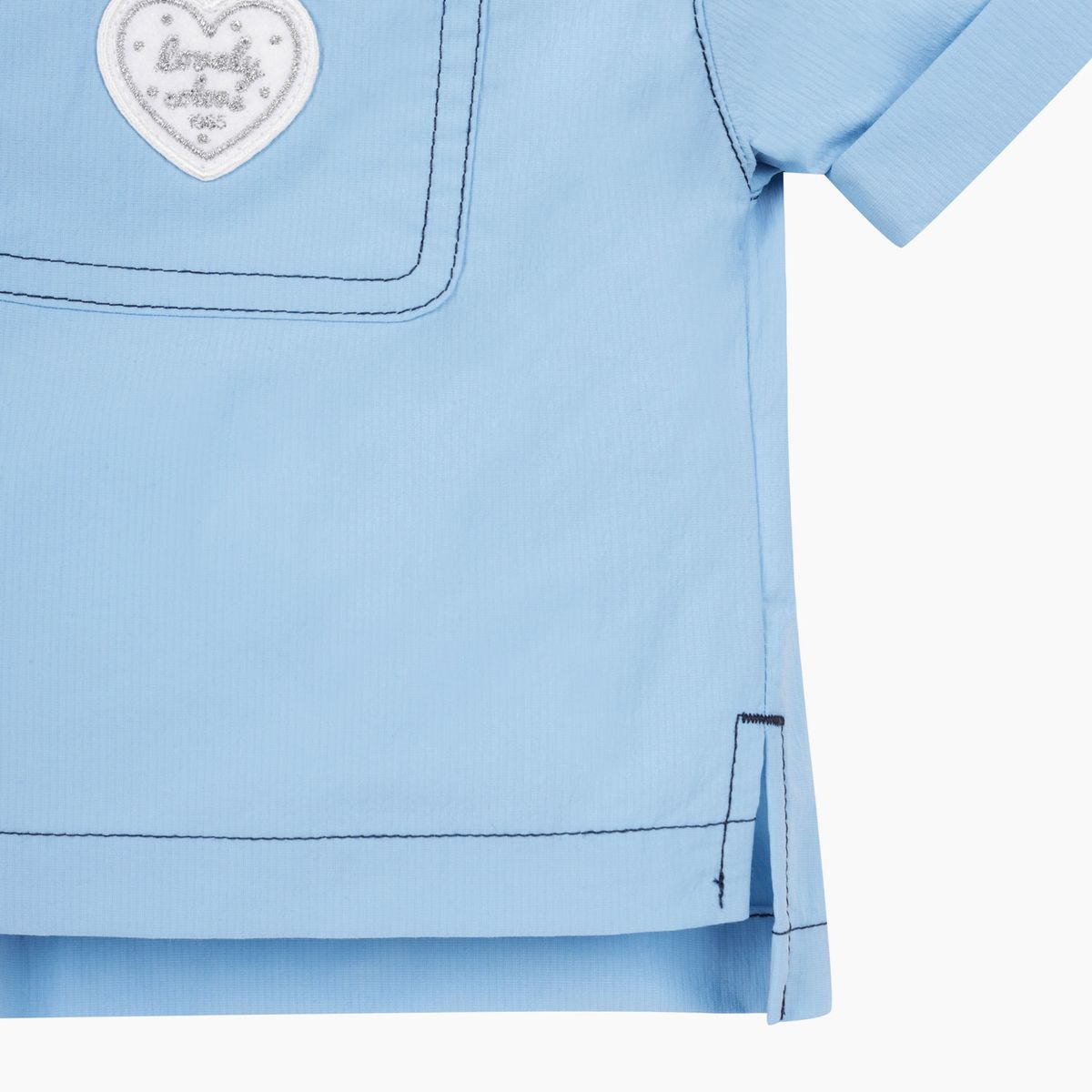 베네통키즈(BENETTONKIDS) 스티치 포인트 크롭 셔츠_QAWS10631LB