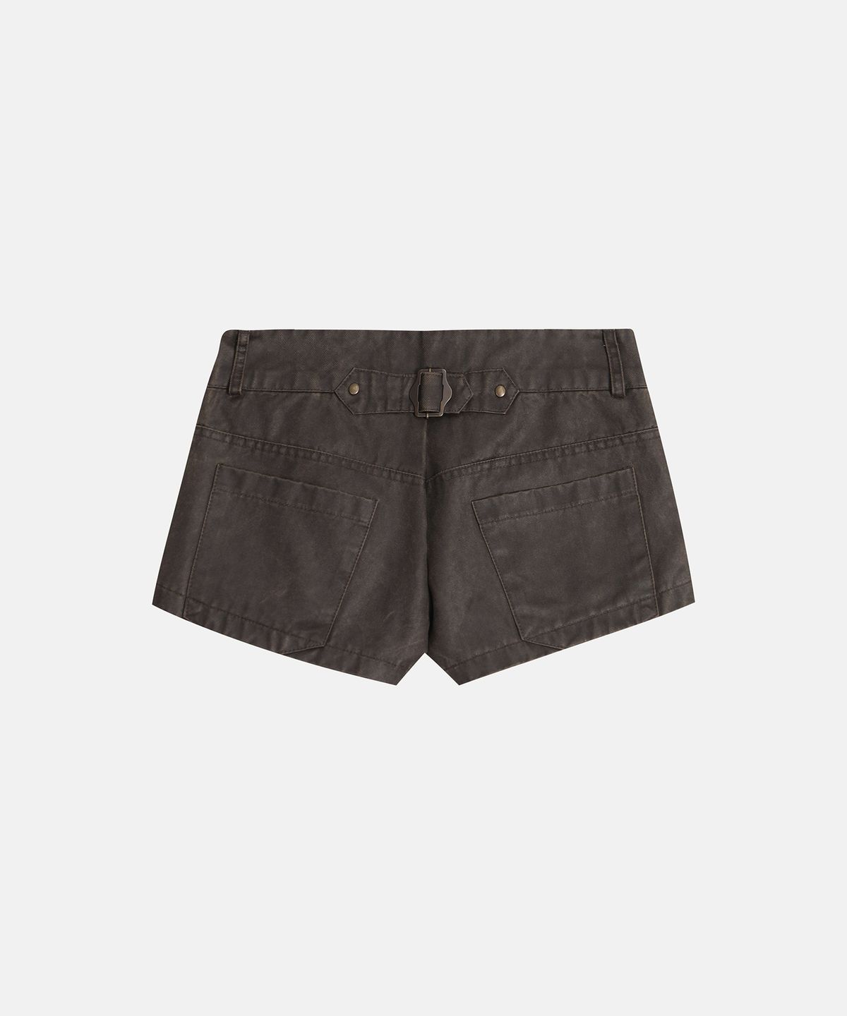 애시메트리(ASYMMETRY) WEATHERED VINTAGE EYELET CARGO SHORTS / BLACK