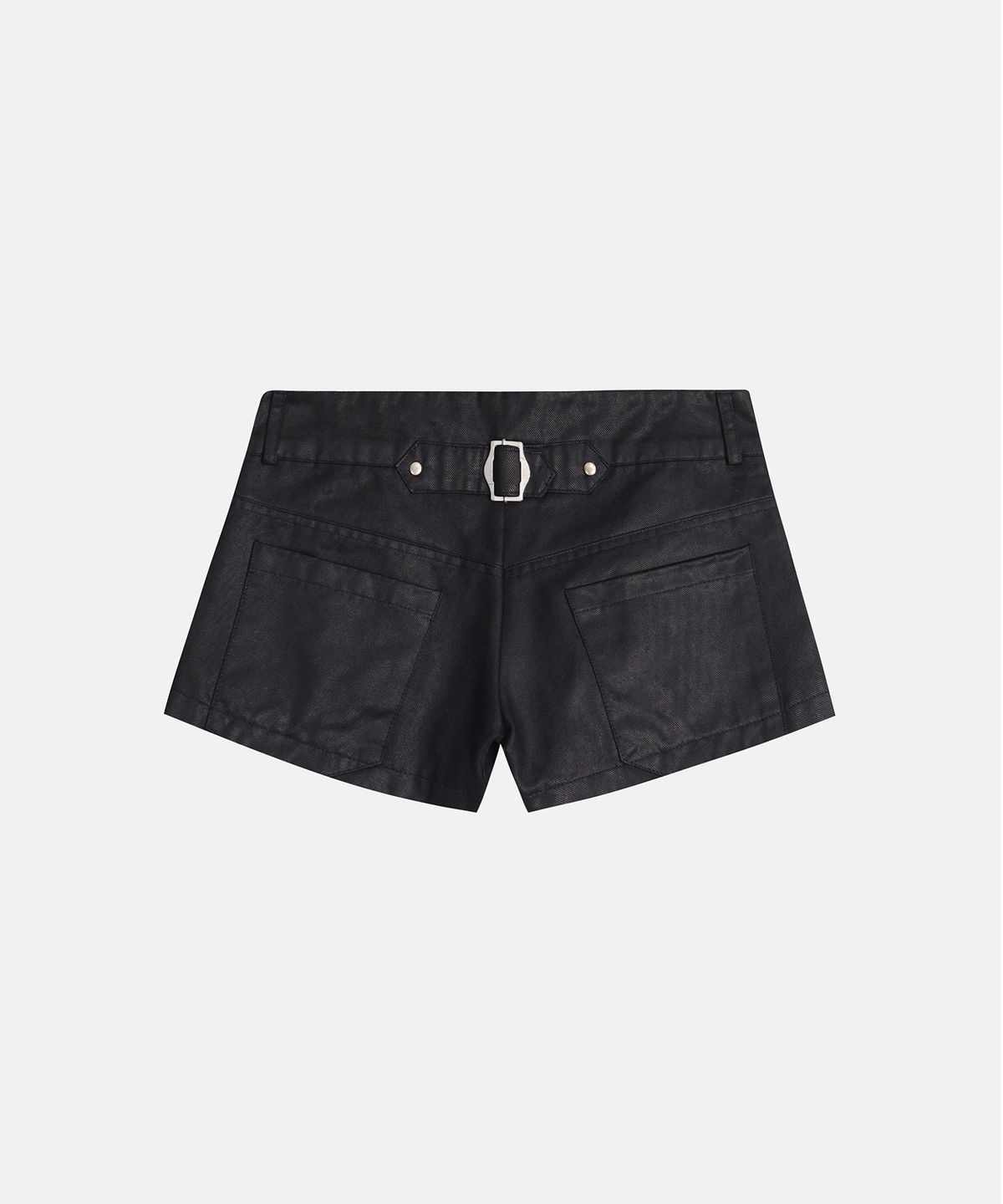 애시메트리(ASYMMETRY) WEATHERED VINTAGE EYELET CARGO SHORTS / BLACK