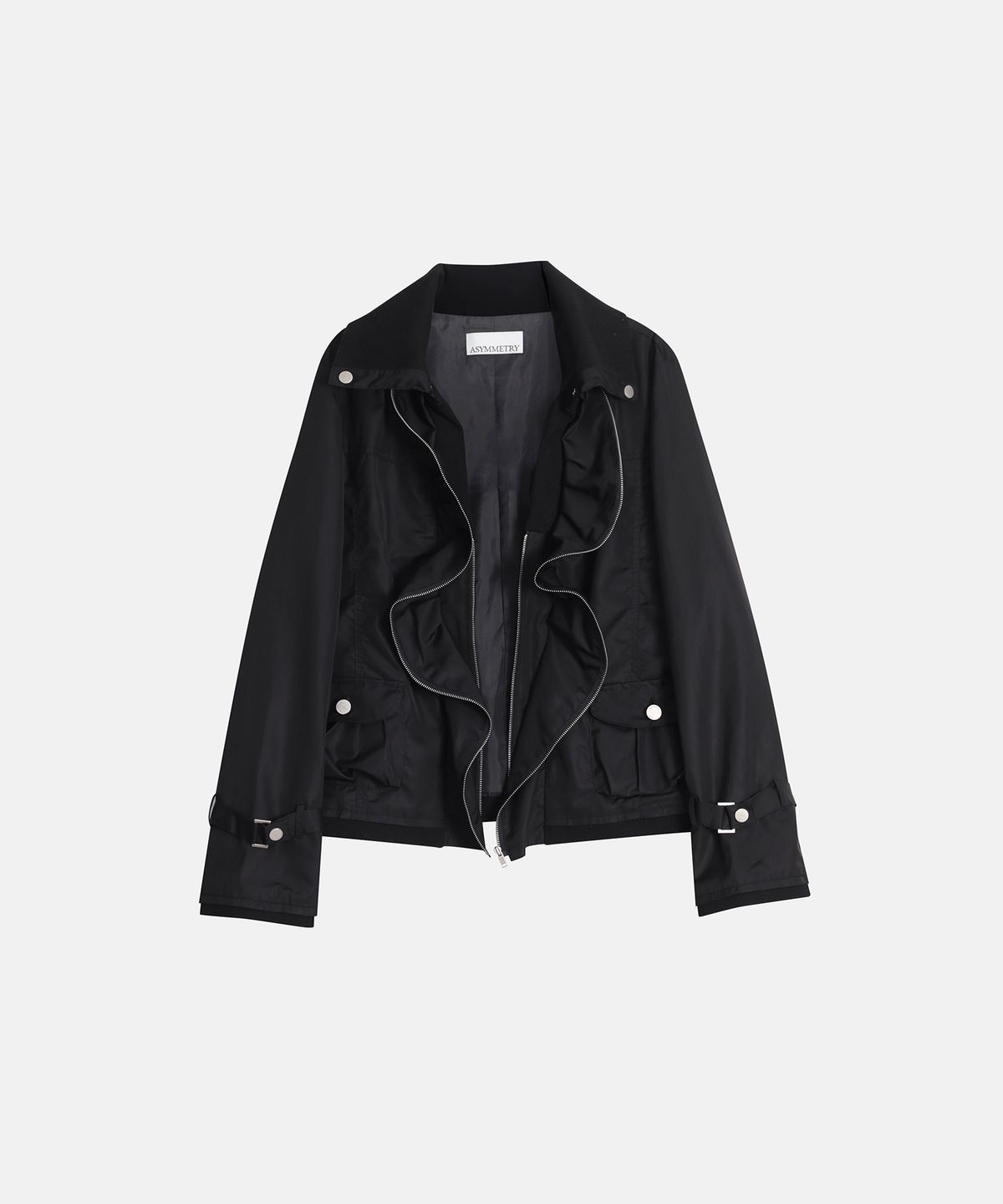 애시메트리(ASYMMETRY) GATHERED ZIP LAYER JACKET / GRAY