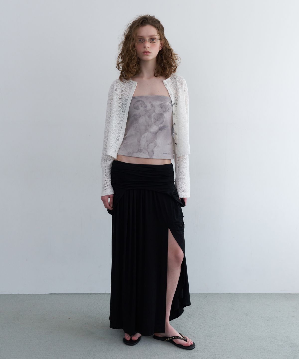 오버듀플레어(OVERDUEFLAIR) DRAPED TURN OVER SKIRT_BLACK