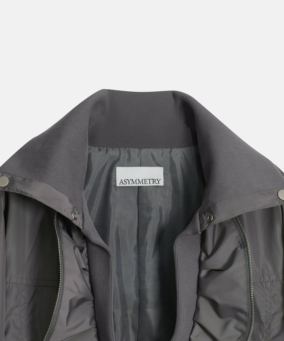 애시메트리(ASYMMETRY) GATHERED ZIP LAYER JACKET / BLACK