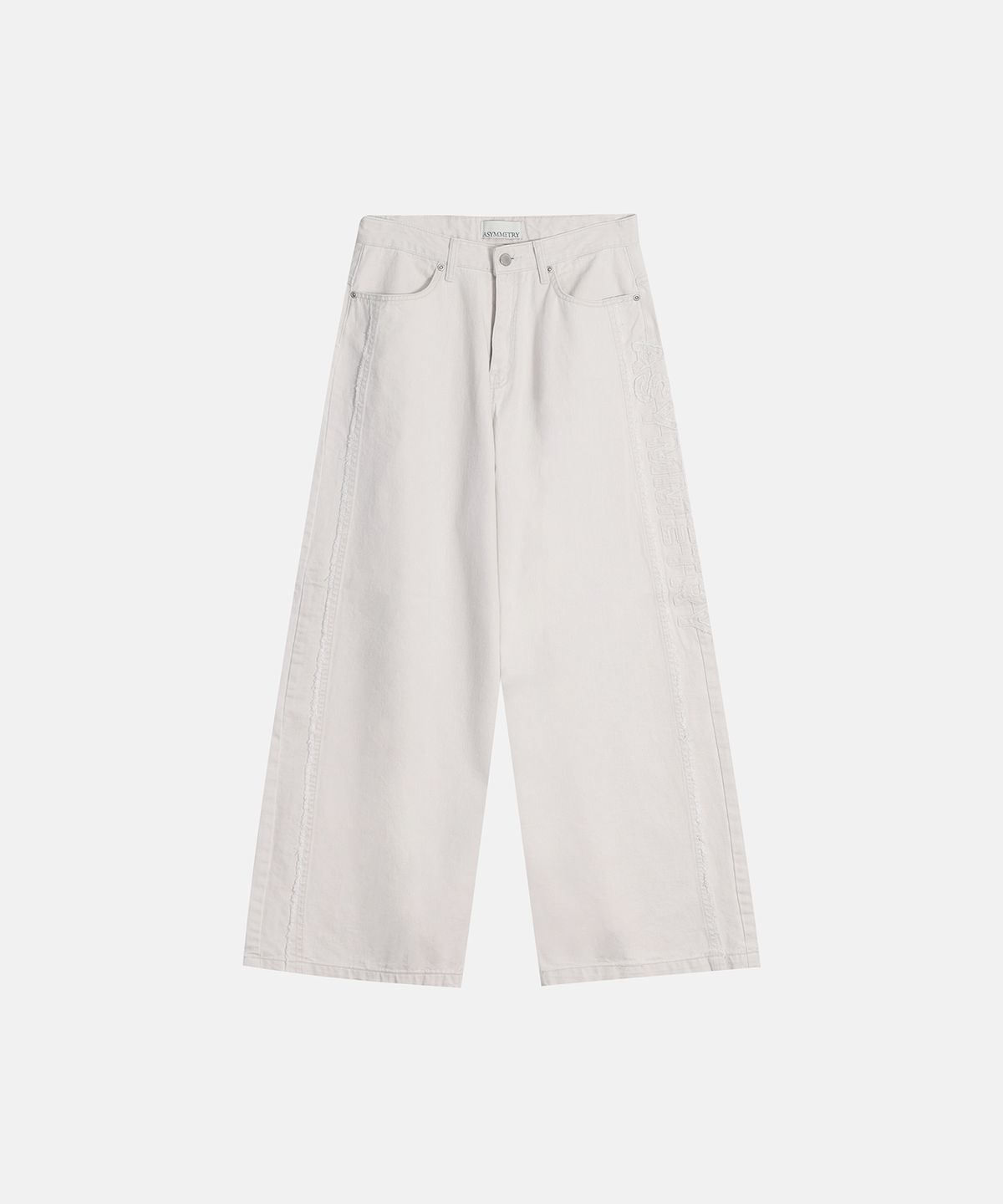 애시메트리(ASYMMETRY) RAW LETTERING PANTS / BLACK
