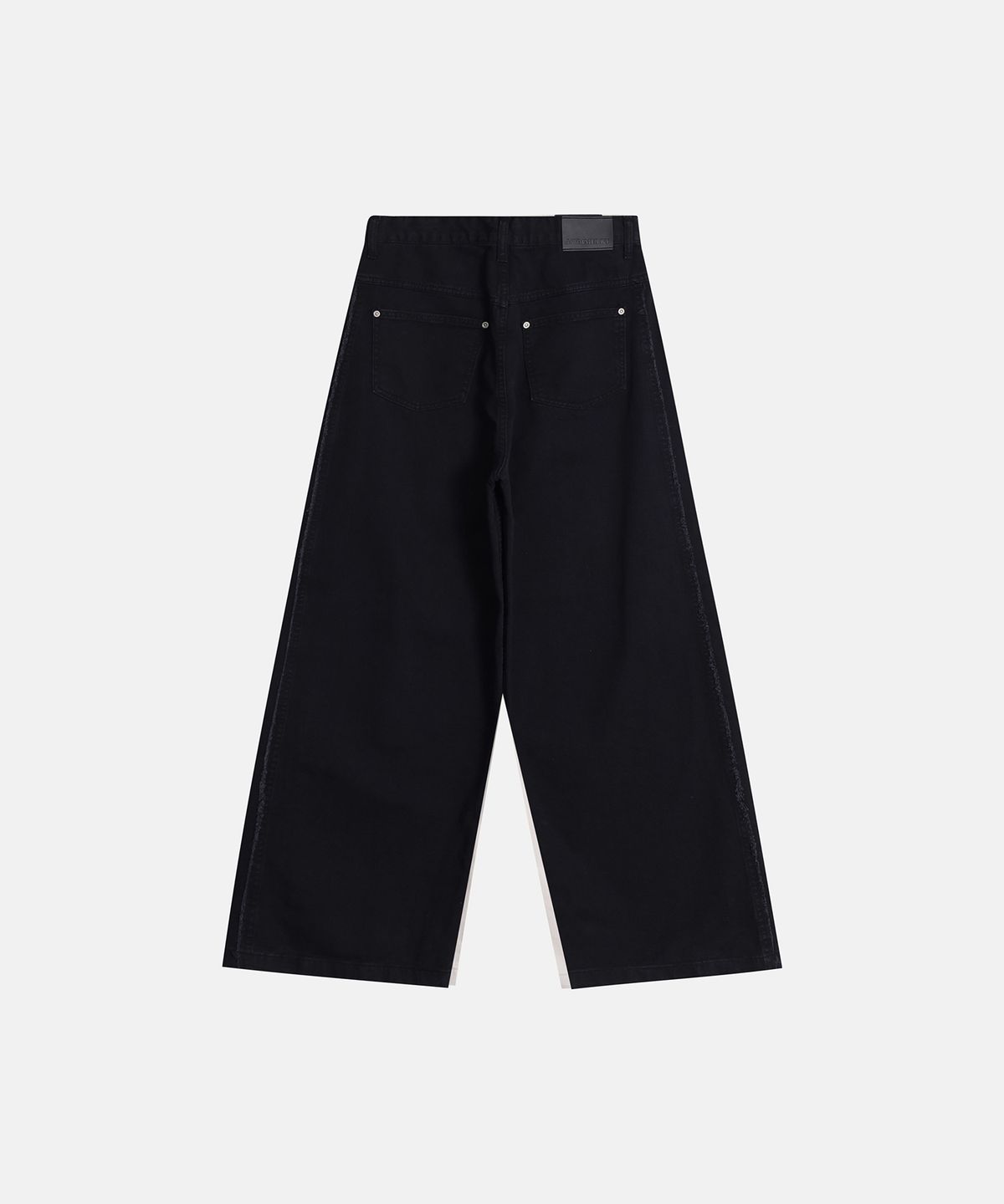 애시메트리(ASYMMETRY) RAW LETTERING PANTS / BLACK