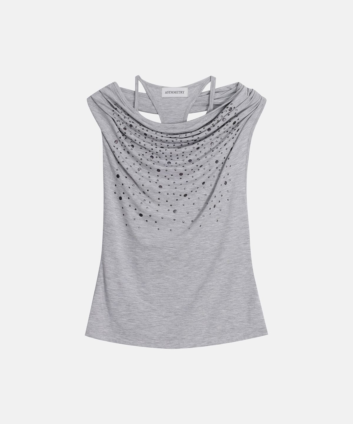애시메트리(ASYMMETRY) DRAPED HOTPIX HALTER TOP / GRAY