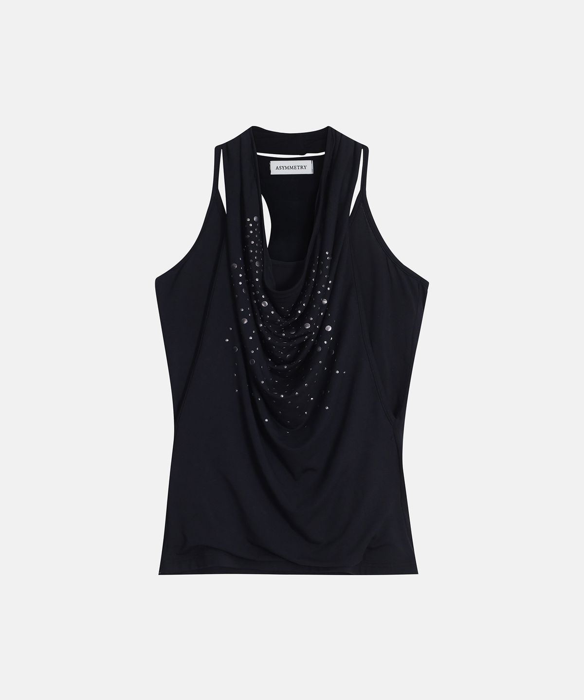애시메트리(ASYMMETRY) DRAPED HOTPIX HALTER TOP / BLACK