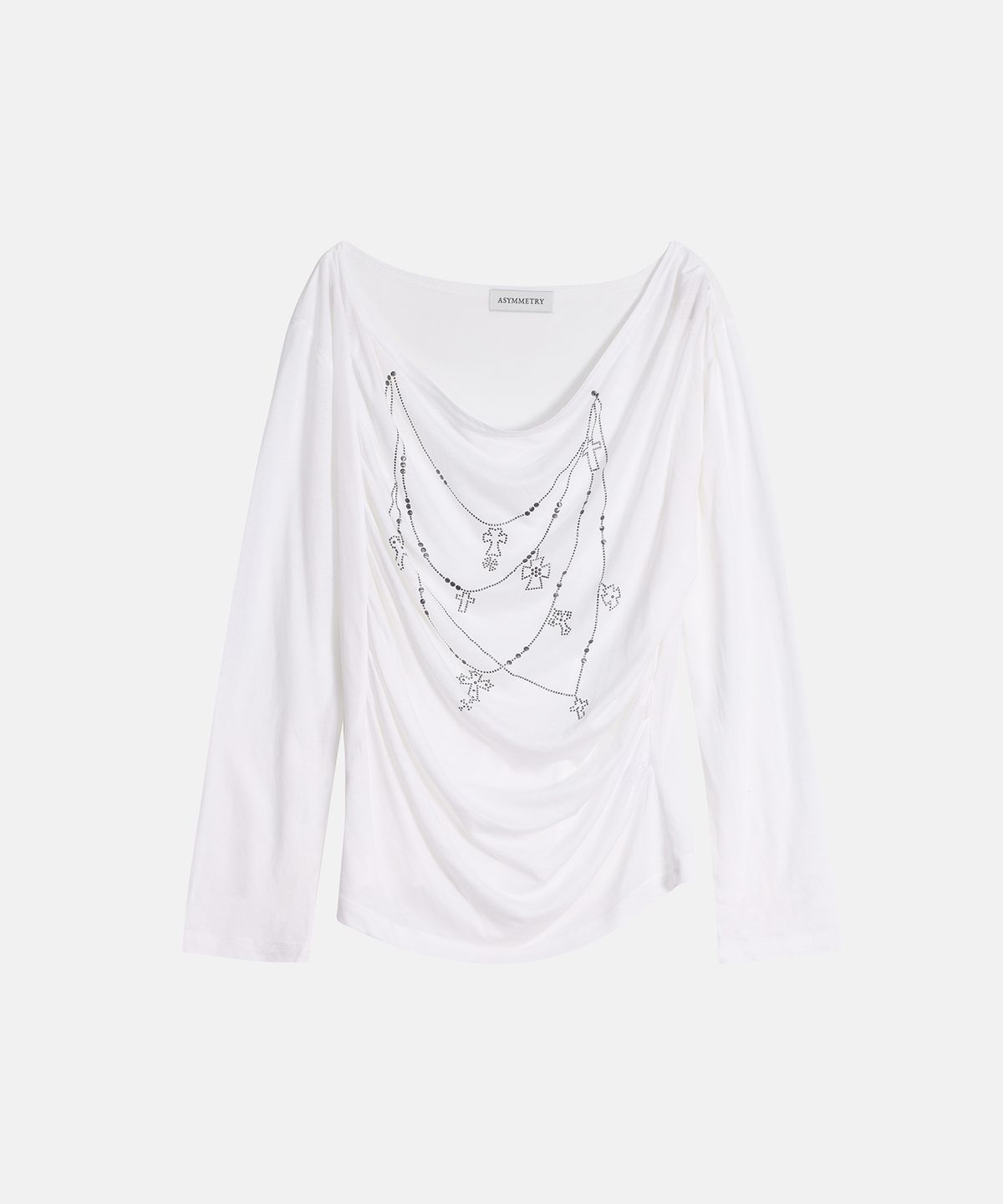 애시메트리(ASYMMETRY) SLOUCHED HOTPIX NECKLACE TOP / BLACK