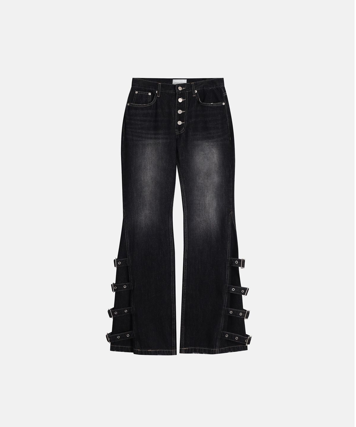 애시메트리(ASYMMETRY) BELTED STACKED JEANS