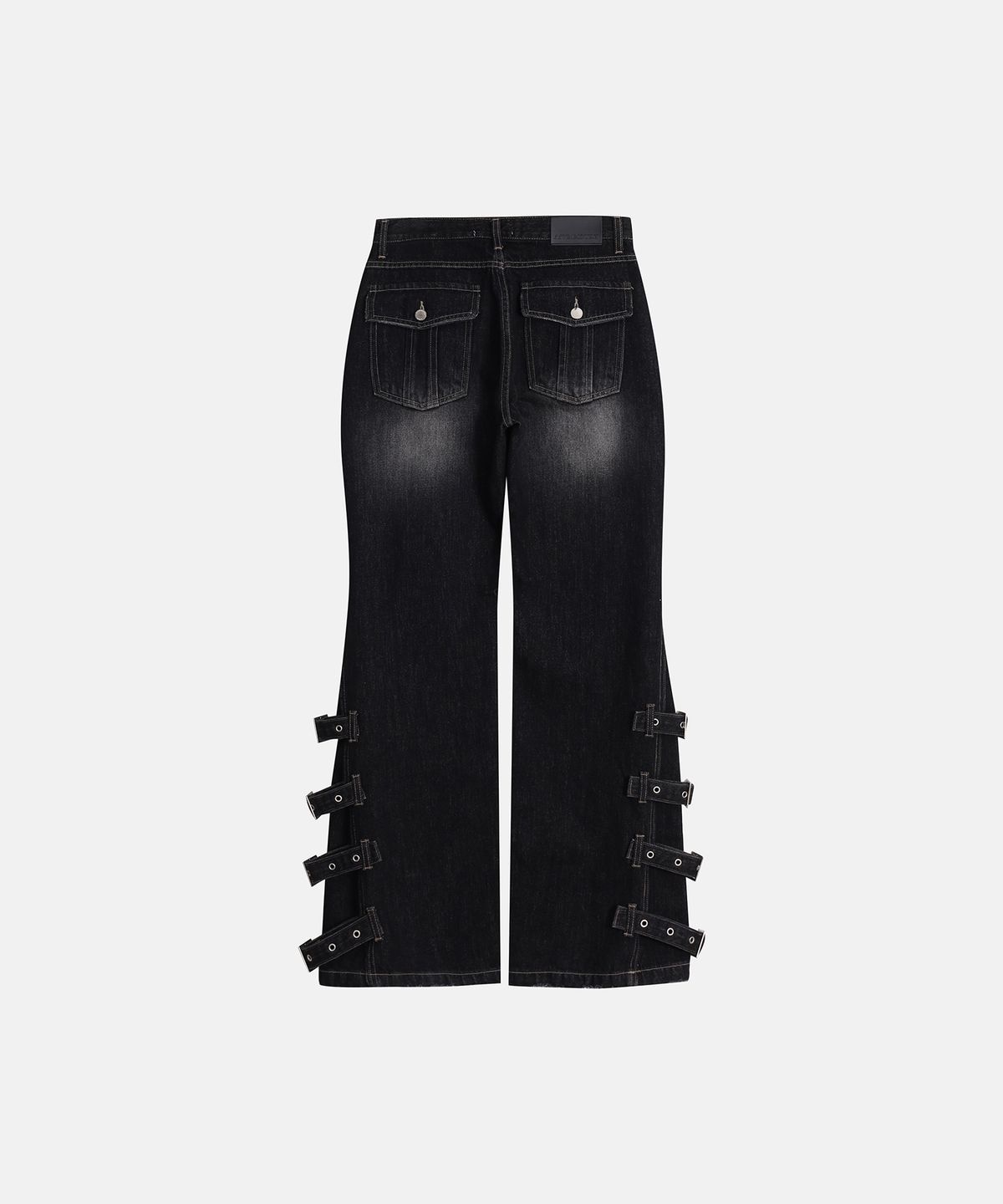 애시메트리(ASYMMETRY) BELTED STACKED JEANS