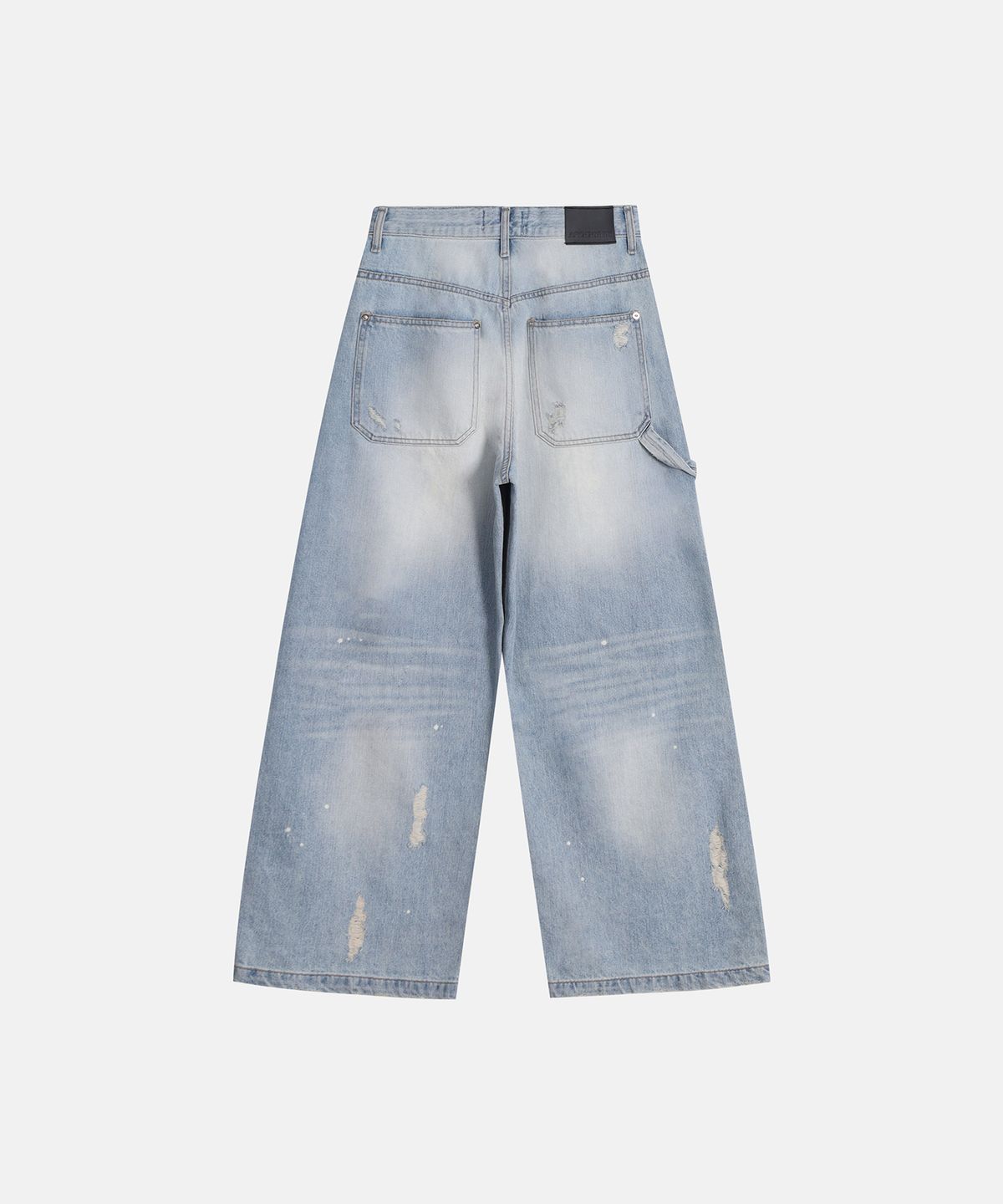 애시메트리(ASYMMETRY) DISTRESSED PANEL JEANS / LIGHT BLUE