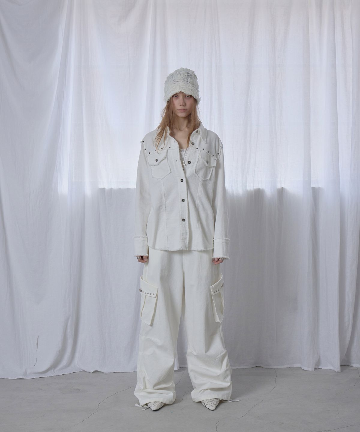 애시메트리(ASYMMETRY) WESTERN FRINGE SHIRTS / IVORY