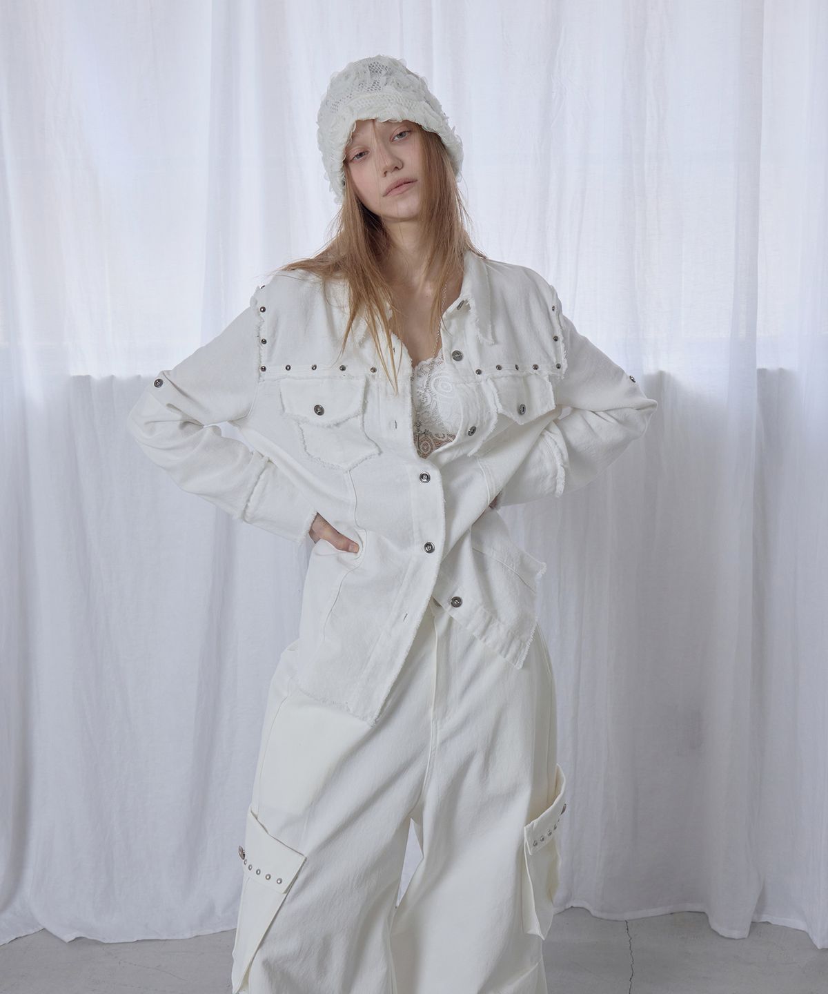 애시메트리(ASYMMETRY) WESTERN FRINGE SHIRTS / IVORY
