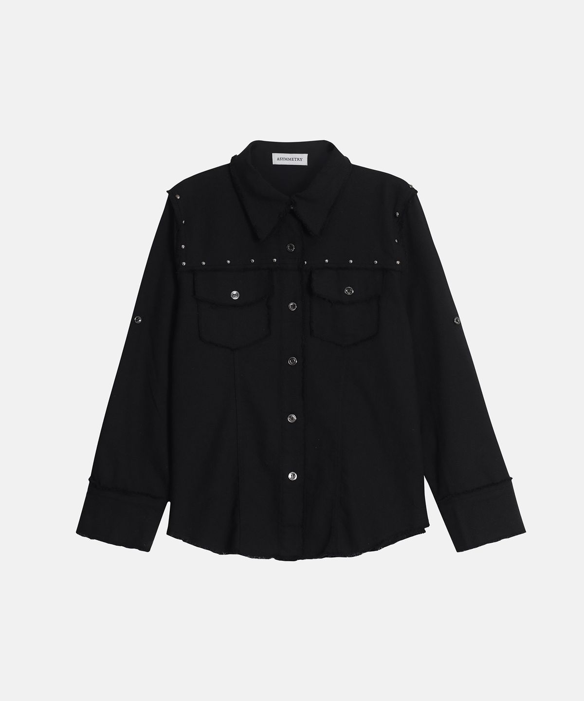 애시메트리(ASYMMETRY) WESTERN FRINGE SHIRTS / BLACK