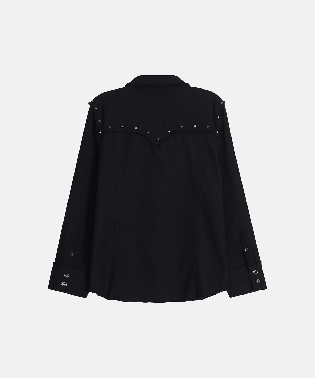 애시메트리(ASYMMETRY) WESTERN FRINGE SHIRTS / BLACK