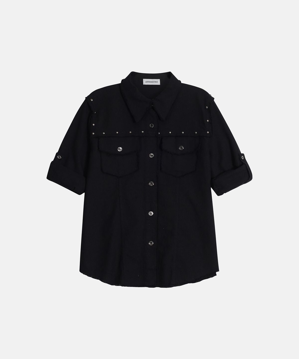 애시메트리(ASYMMETRY) WESTERN FRINGE SHIRTS / BLACK