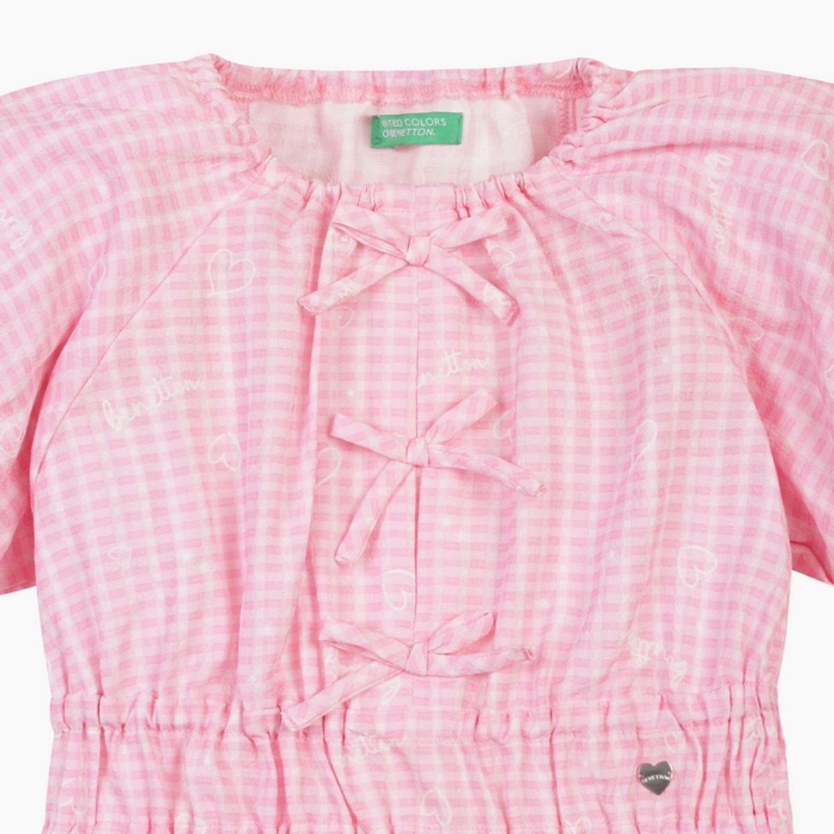 베네통키즈(BENETTONKIDS) 컴포트 리본 포인트 원피스_QAOP31631PK
