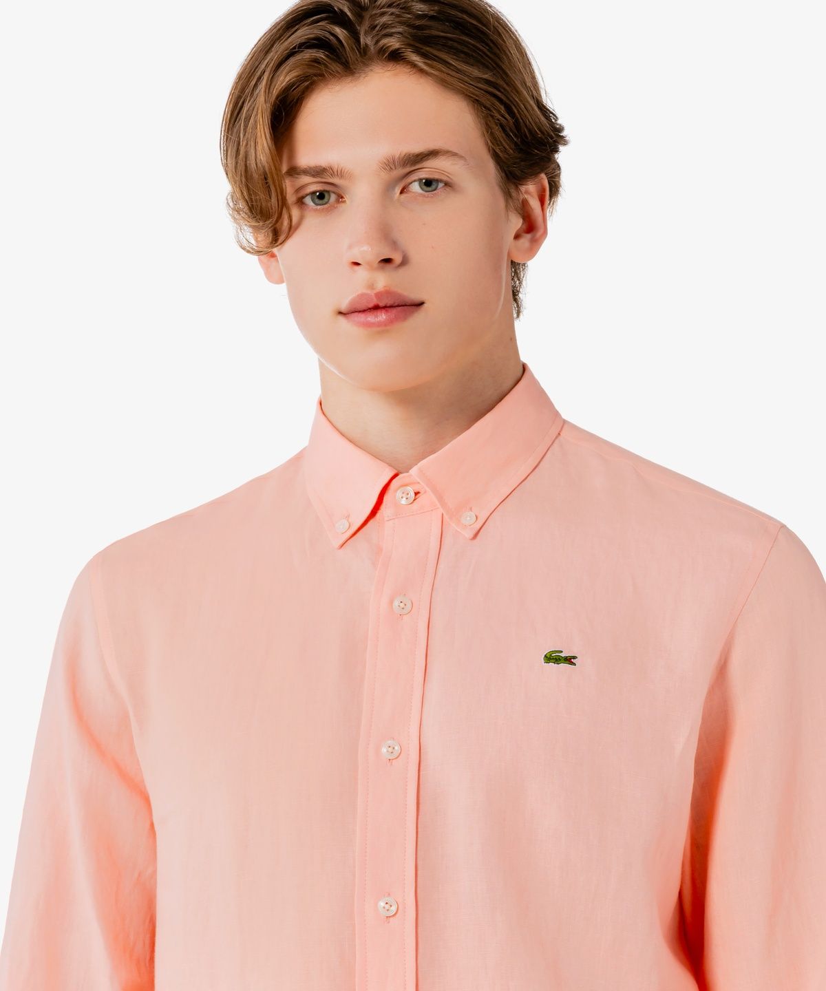 라코스테(LACOSTE) 남성 솔리드 린넨 셔츠 CH769E-56G UI2