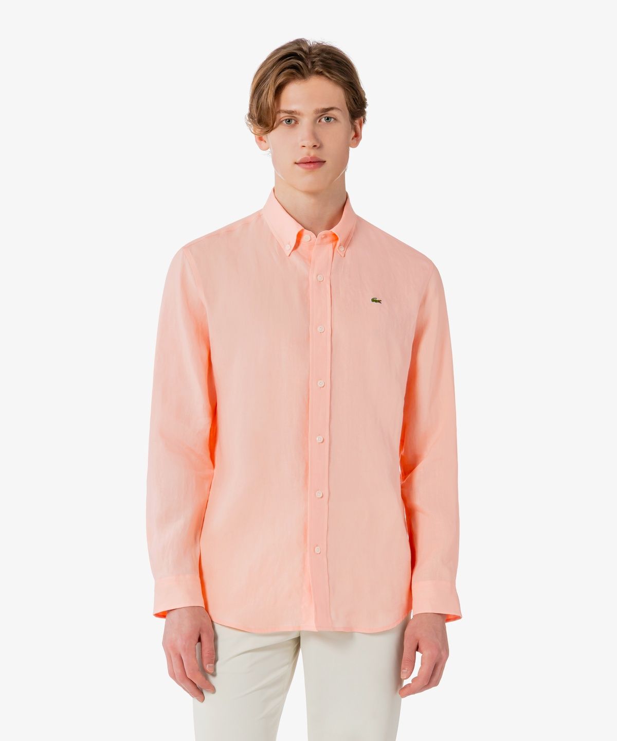 라코스테(LACOSTE) 남성 솔리드 린넨 셔츠 CH769E-56G UI2