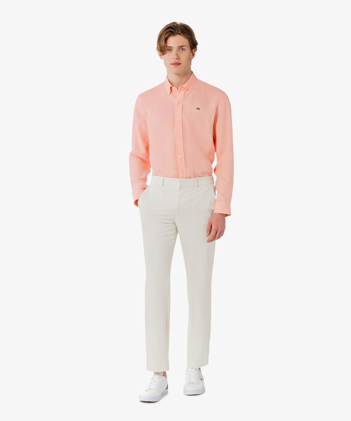 라코스테(LACOSTE) 남성 솔리드 린넨 셔츠 CH769E-56G UI2