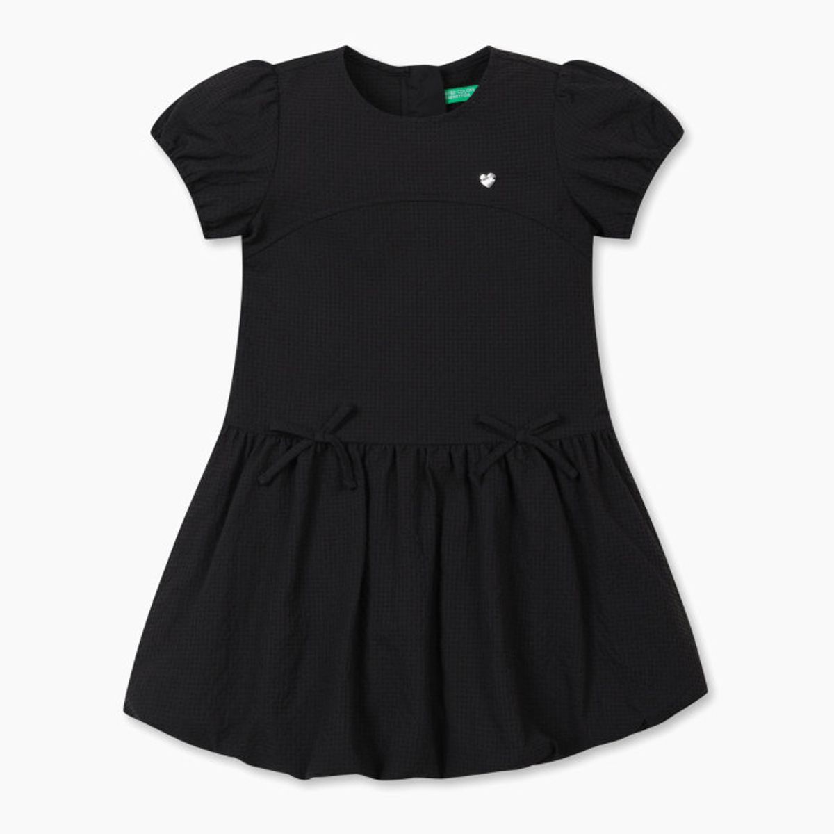 베네통키즈(BENETTONKIDS) 시어서커 벌룬 원피스_QAOP32631BK