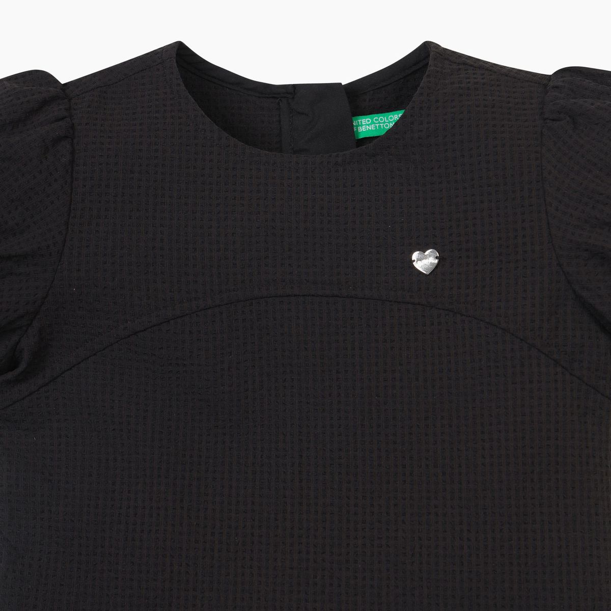 베네통키즈(BENETTONKIDS) 시어서커 벌룬 원피스_QAOP32631BK