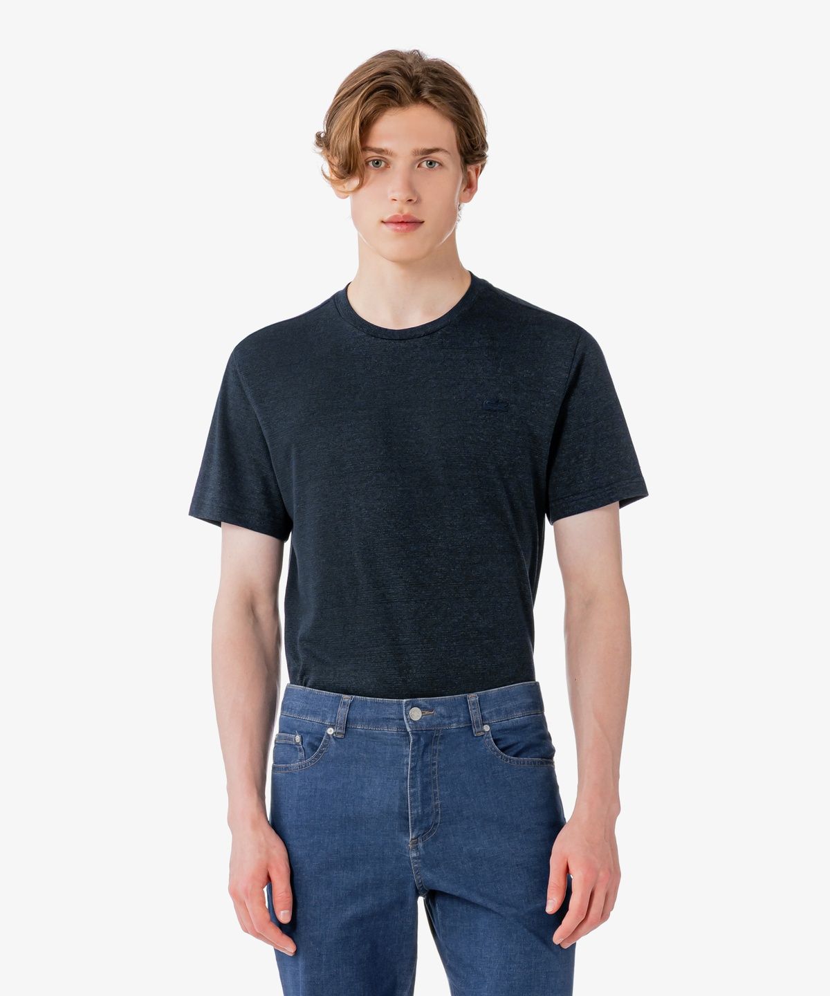 라코스테(LACOSTE) 남성 린넨 스트라이프 반팔 티셔츠 TH955E-56G 5I1
