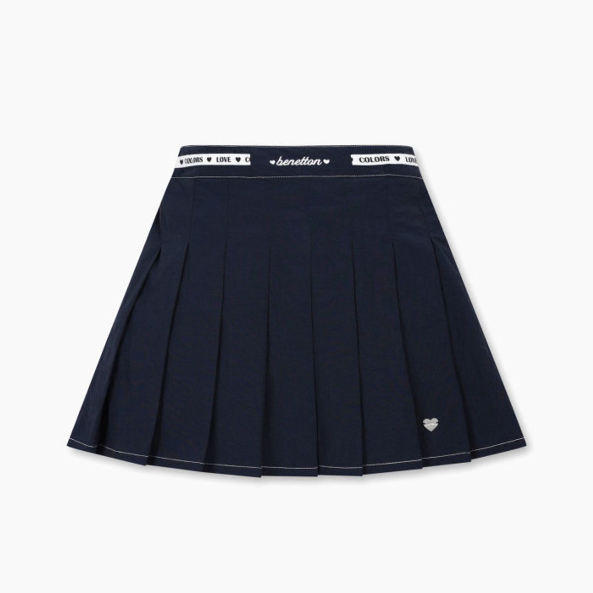 베네통키즈(BENETTONKIDS) 스티치 포인트 화섬 플리츠 스커트_QASK15631NY
