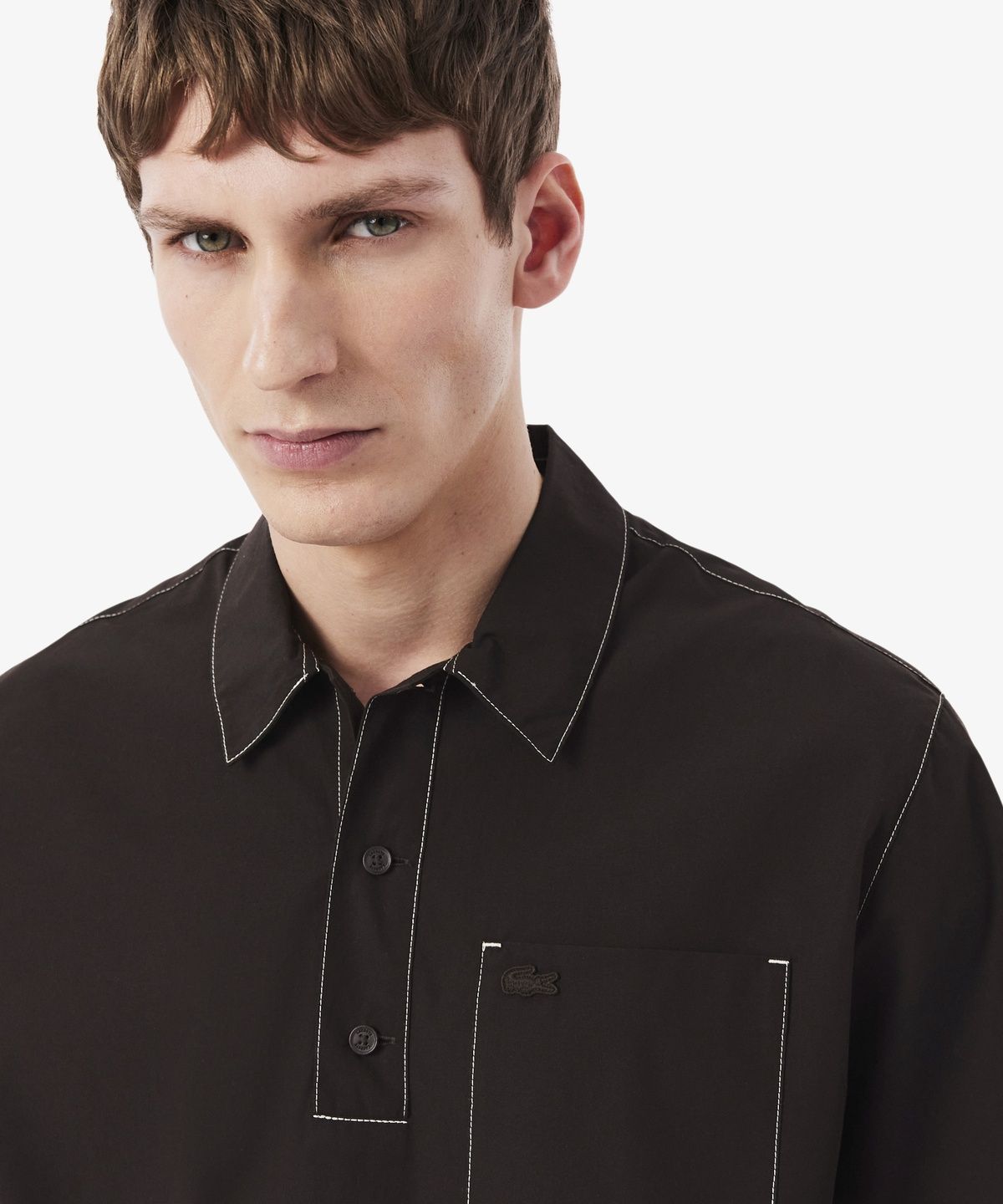 라코스테(LACOSTE) 남성 화이트 스티치 풀오버 셔츠 CH1268-56G 3LA