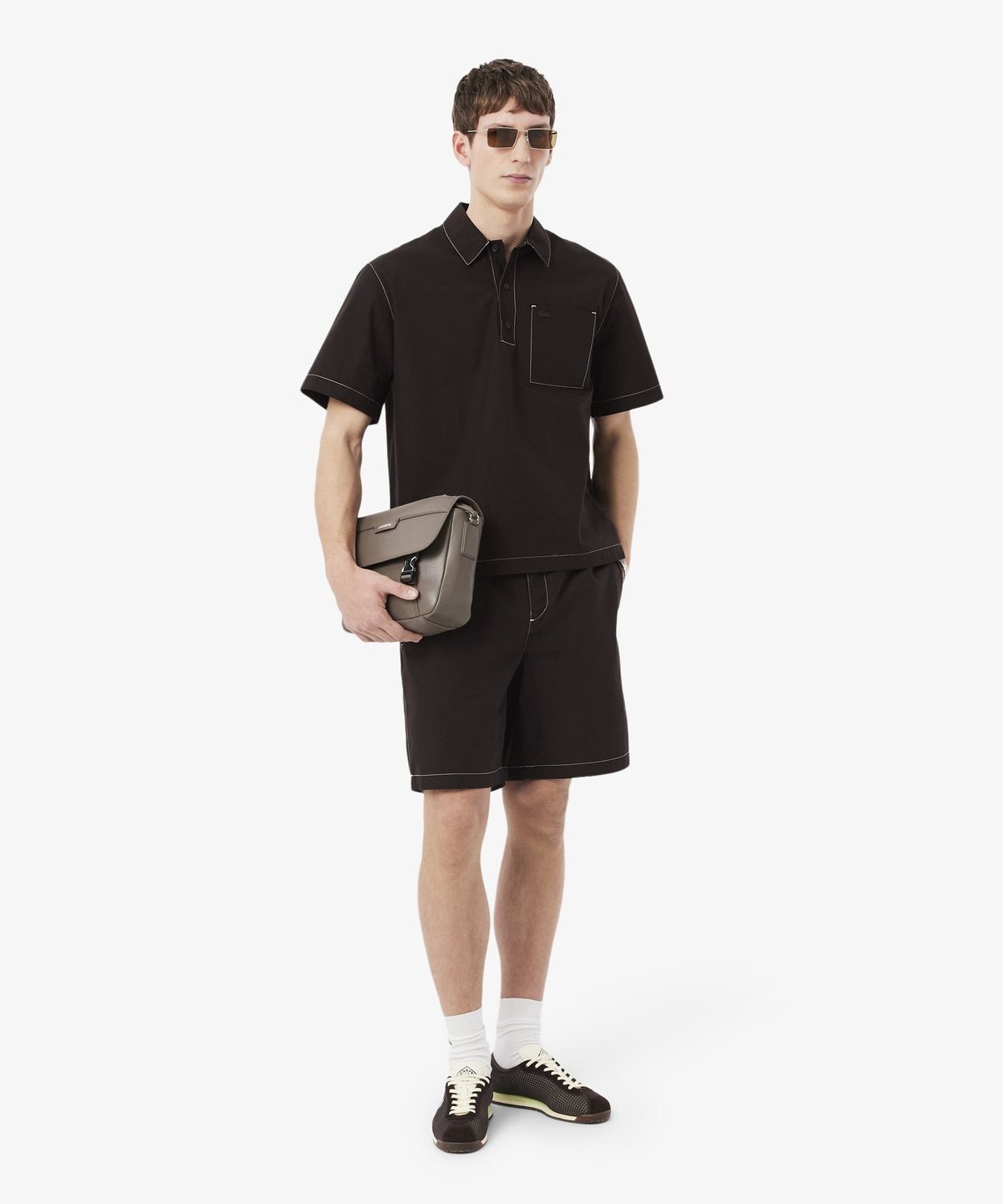 라코스테(LACOSTE) 남성 화이트 스티치 풀오버 셔츠 CH1268-56G 3LA