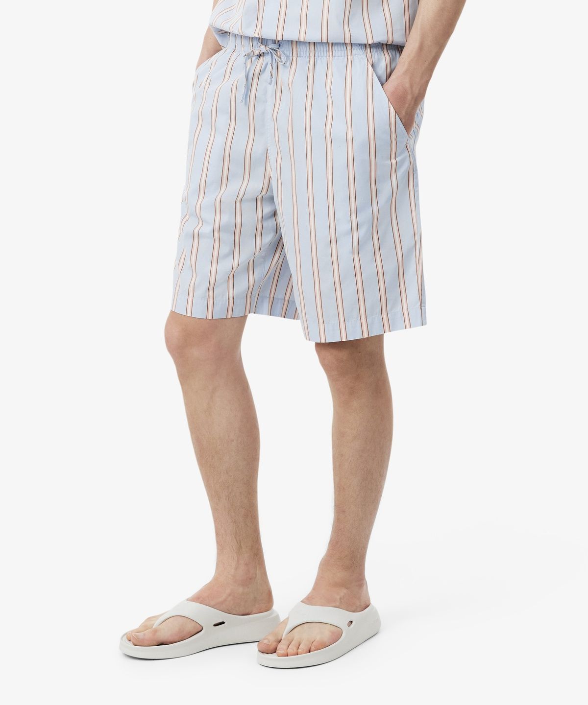 라코스테(LACOSTE) 남성 포플린 스트라이프 쇼츠 GH1986-56G ZWV