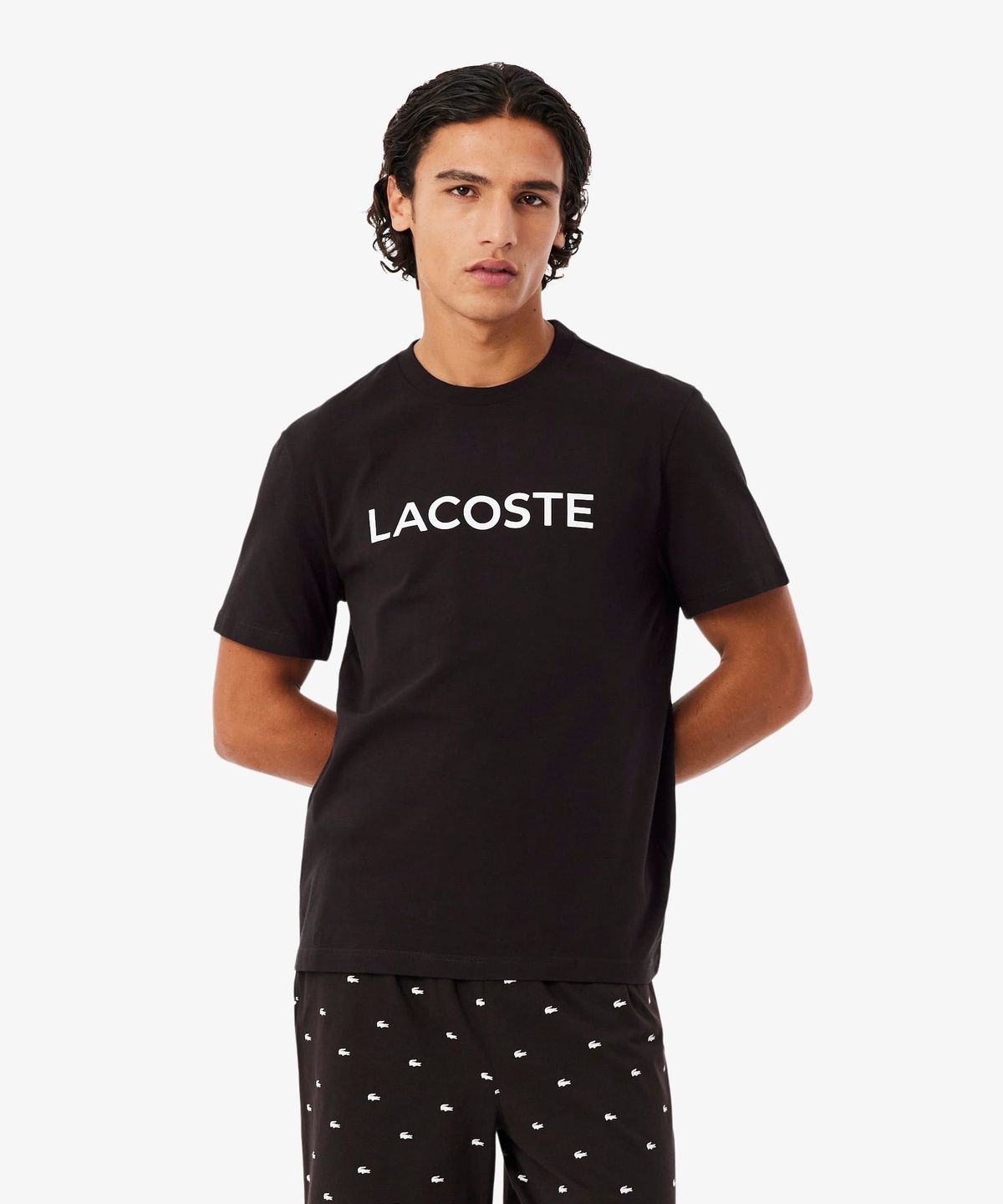 라코스테(LACOSTE) 남성 레터링 로고 파자마 세트 4H5281-56G 4IA