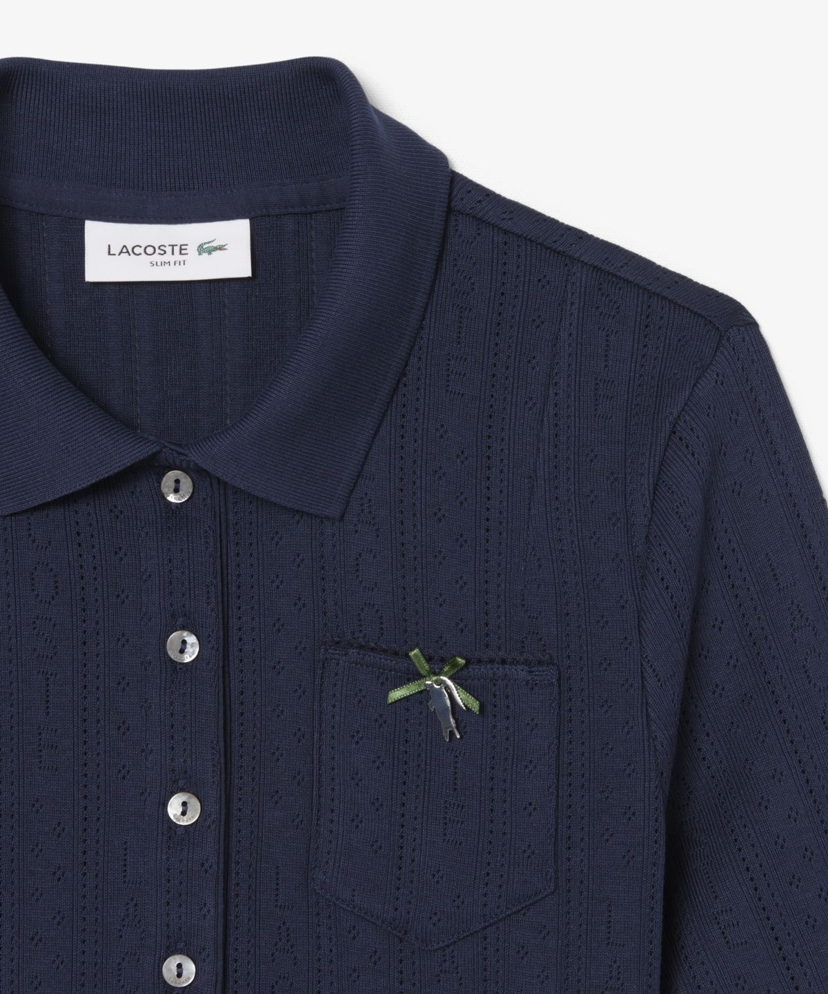 라코스테(LACOSTE) 여성 포인텔 리본 크록 폴로 셔츠 DF5296-56G 166
