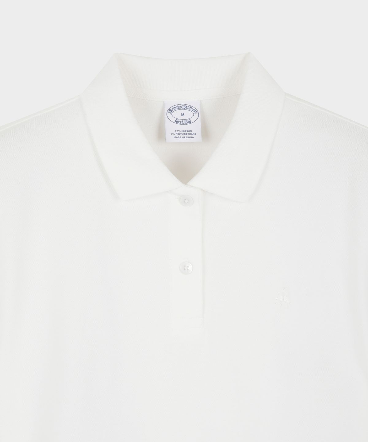 브룩스 브라더스(BROOKS BROTHERS) [여성] 로고 코튼 피케 폴로셔츠 (화이트) (BBNTWBG202)