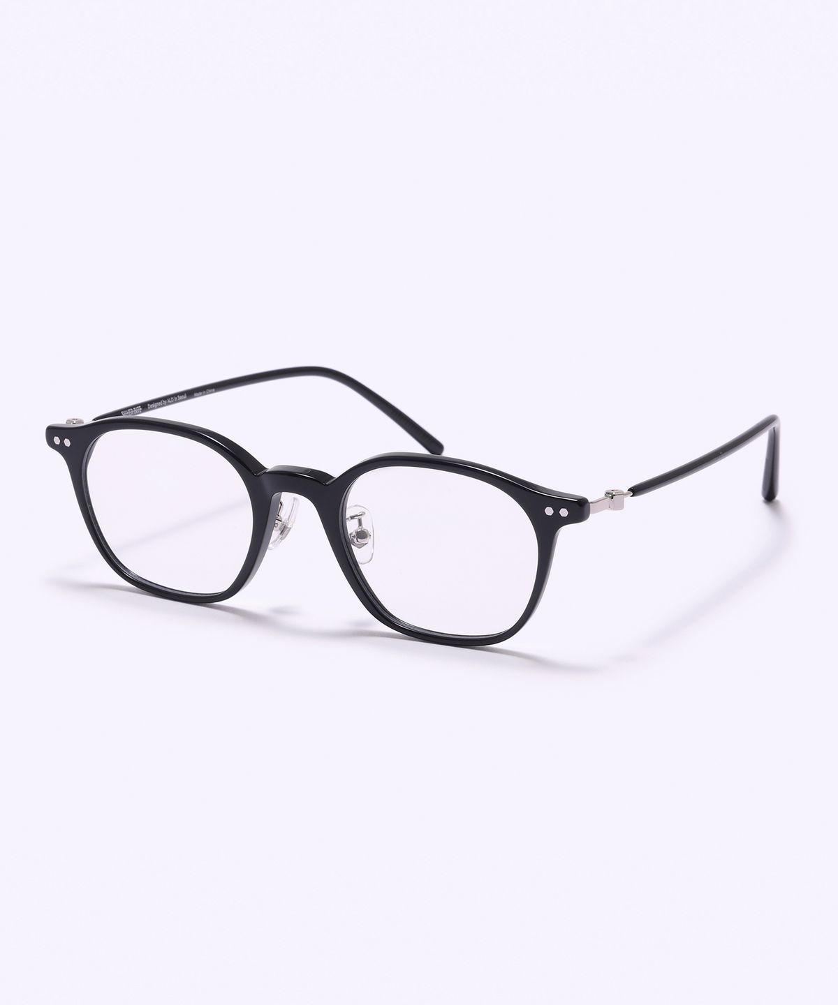 알로아이웨어(ALO EYEWEAR) [SILVERBITE] SBG7606 0909G HD ACETATE 초경량 고밀도 아세테이트 블랙 스퀘어 안경테 블루라이트 렌즈 선택