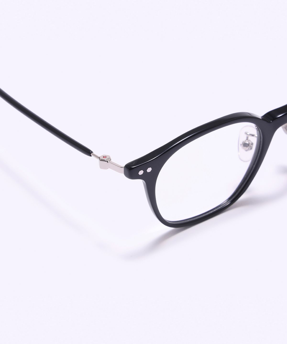 알로아이웨어(ALO EYEWEAR) [SILVERBITE] SBG7606 0909G HD ACETATE 초경량 고밀도 아세테이트 블랙 스퀘어 안경테 블루라이트 렌즈 선택