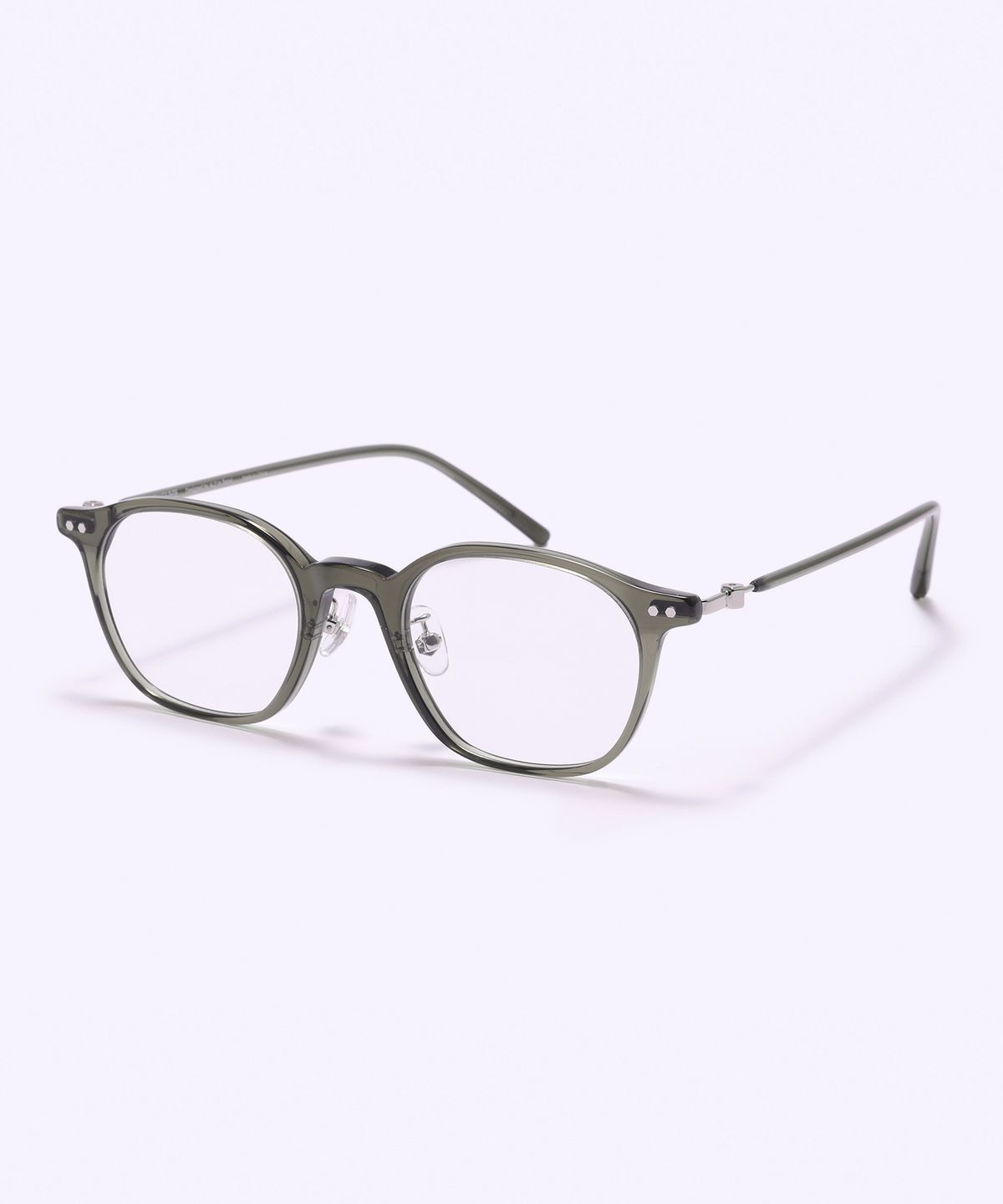 알로아이웨어(ALO EYEWEAR) [SILVERBITE] SBG7606 1313G HD ACETATE 초경량 고밀도 아세테이트 카키 스퀘어 안경테 블루라이트 렌즈 선택