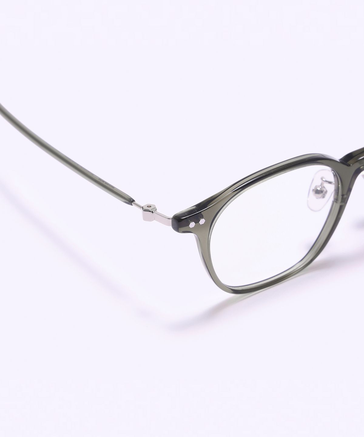 알로아이웨어(ALO EYEWEAR) [SILVERBITE] SBG7606 1313G HD ACETATE 초경량 고밀도 아세테이트 카키 스퀘어 안경테 블루라이트 렌즈 선택