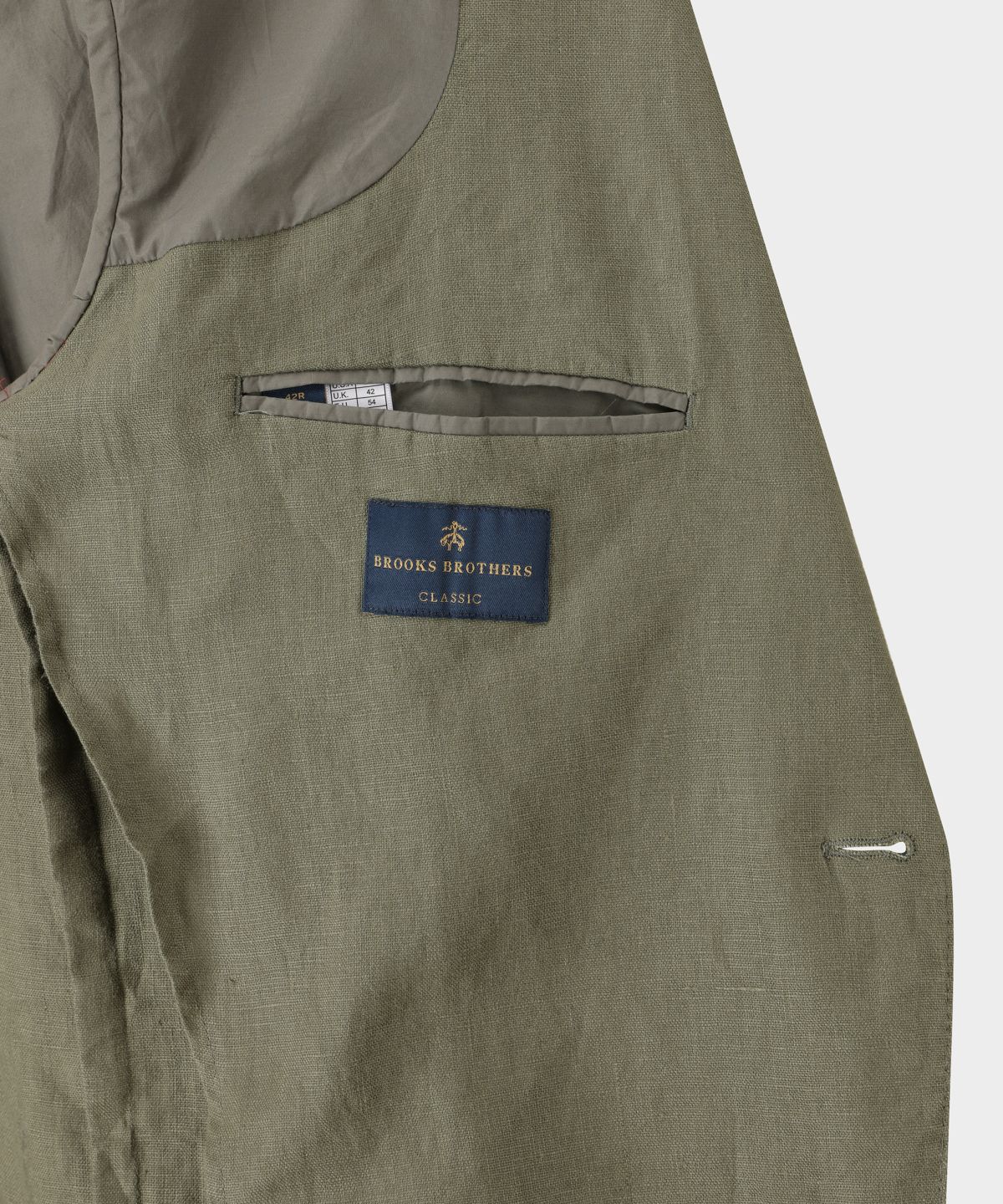 브룩스 브라더스(BROOKS BROTHERS) 린넨 솔리드 재킷 (올리브) (BBJSMMG202)