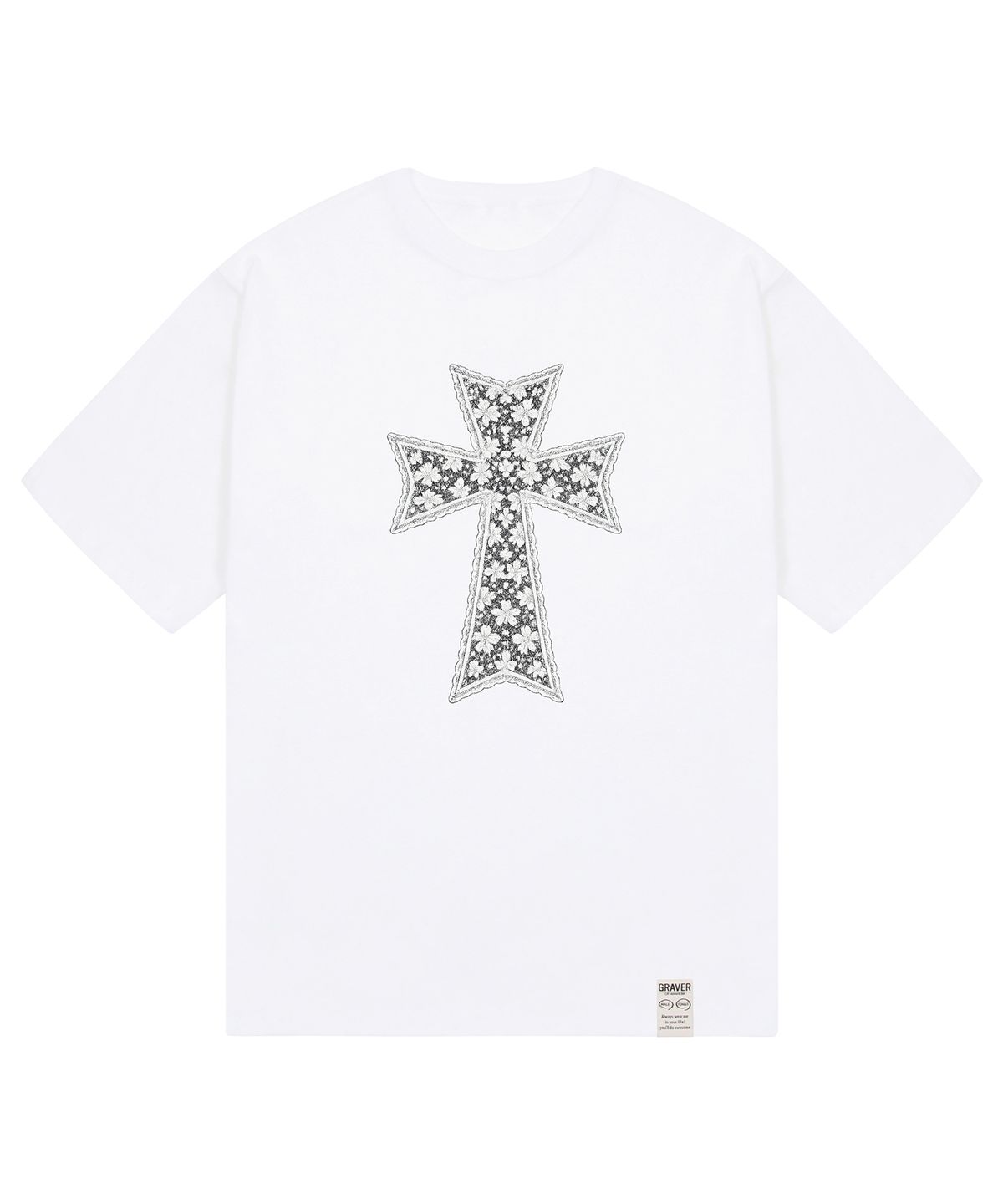 그레이버(GRAVER) [UNISEX]DOT CROSS_F lace 반팔티_2 color
